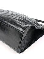 Saint Laurent Black Vintage Leather Niki Shopping Tote