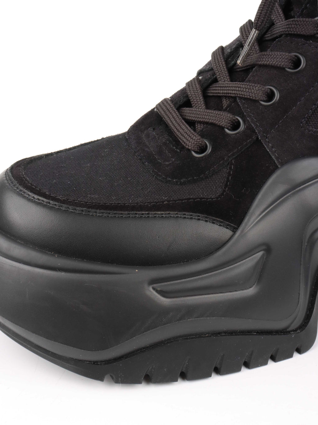 Louis Vuitton Black Mesh and Suede Archlight Ankle Boots.