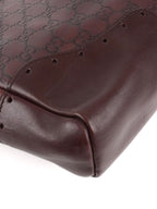 Gucci Vintage Medium Burgundy Guccissima Punch Top Handle Tote