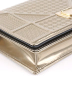 Dior Gold Metallic Diorama Wallet On Chain