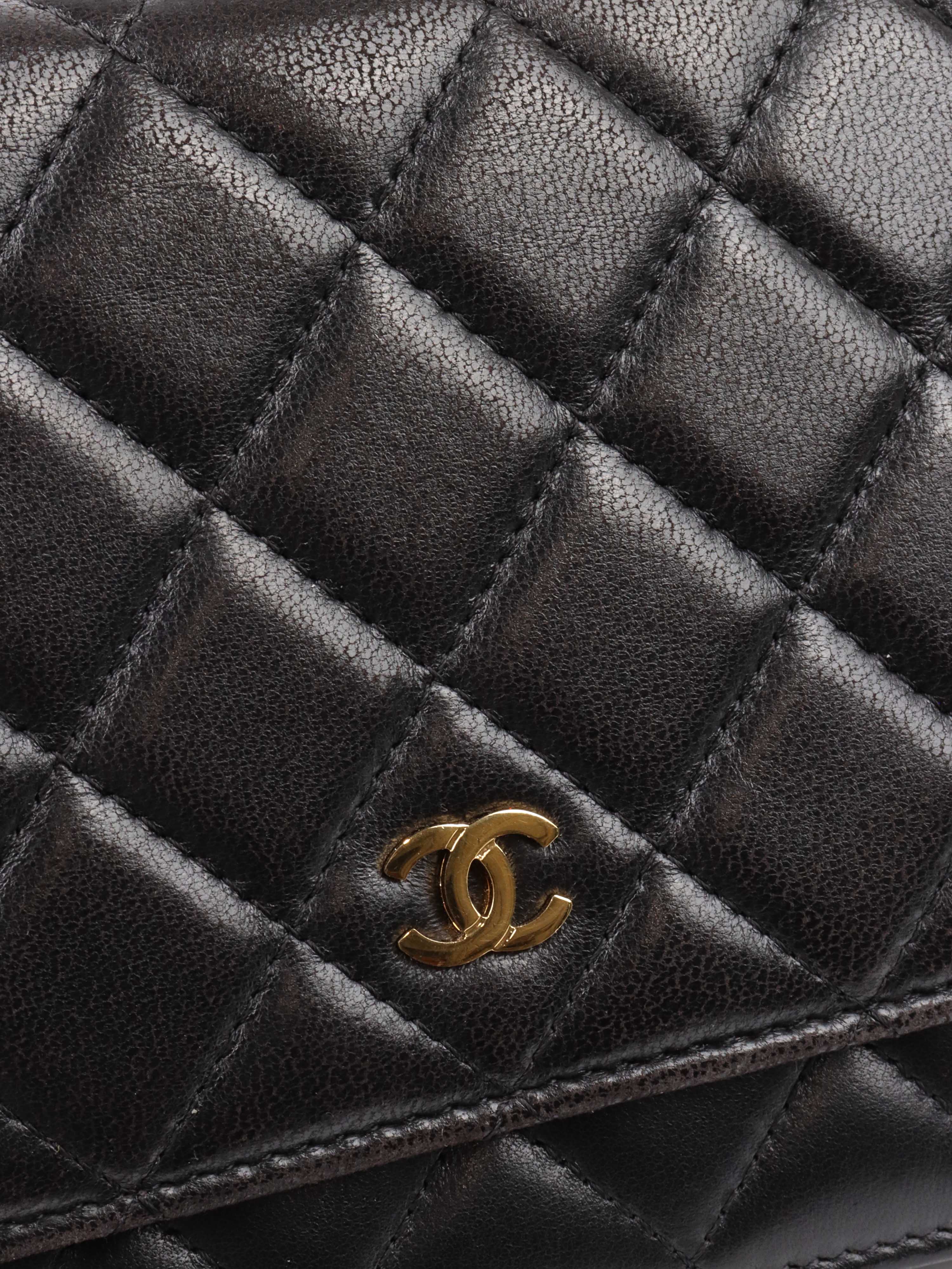 Chanel Black Lambskin Wallet on Chain GHW.