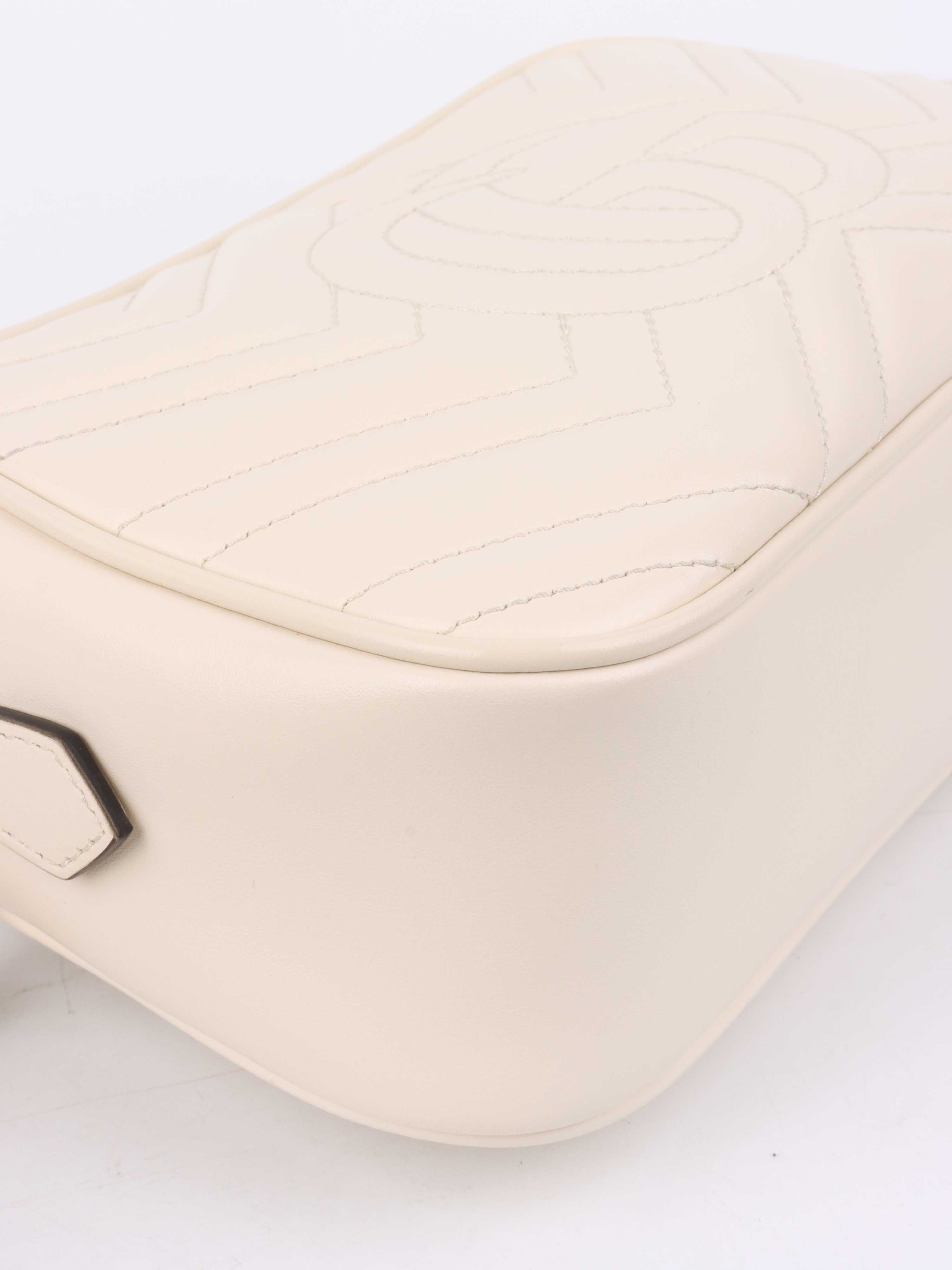 Gucci Small White Marmont Camera Bag