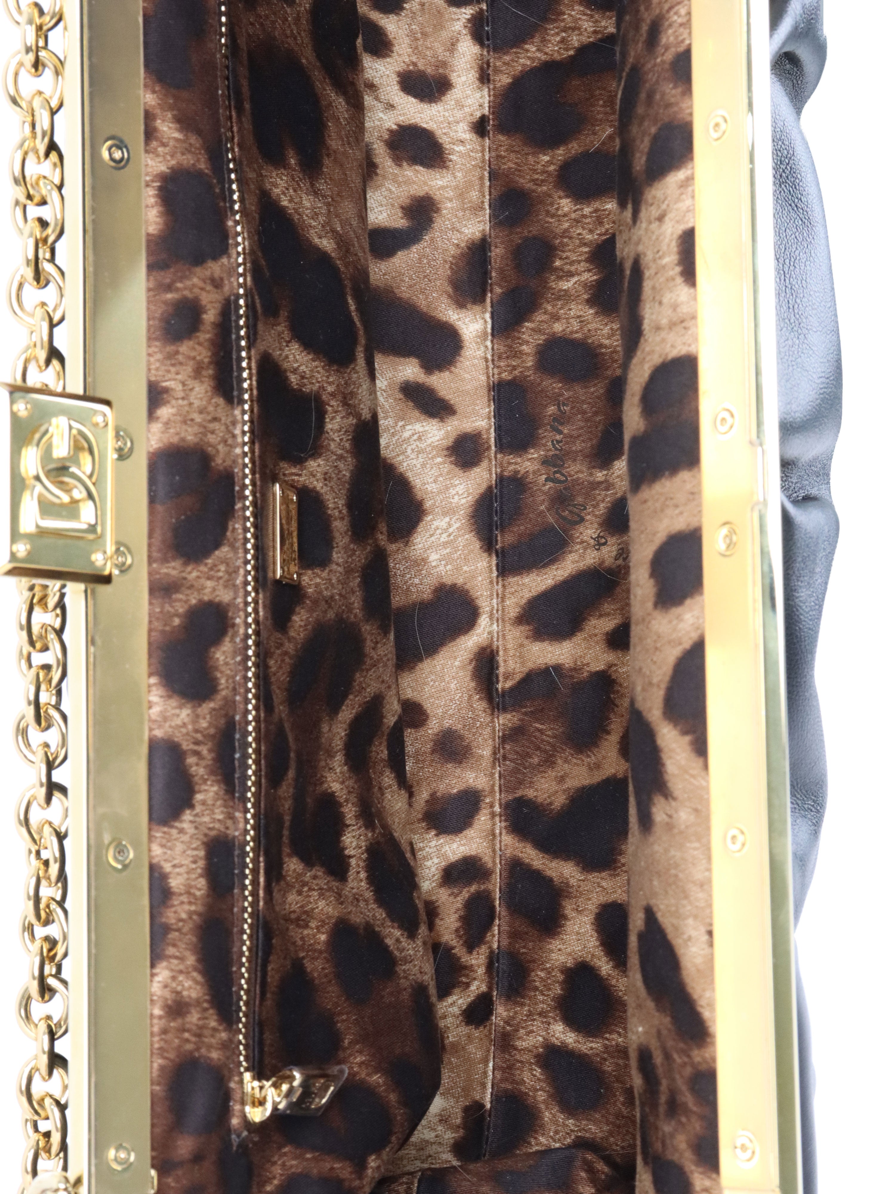 Dolce & Gabana Black Maria Nappa Leather Clutch GHW