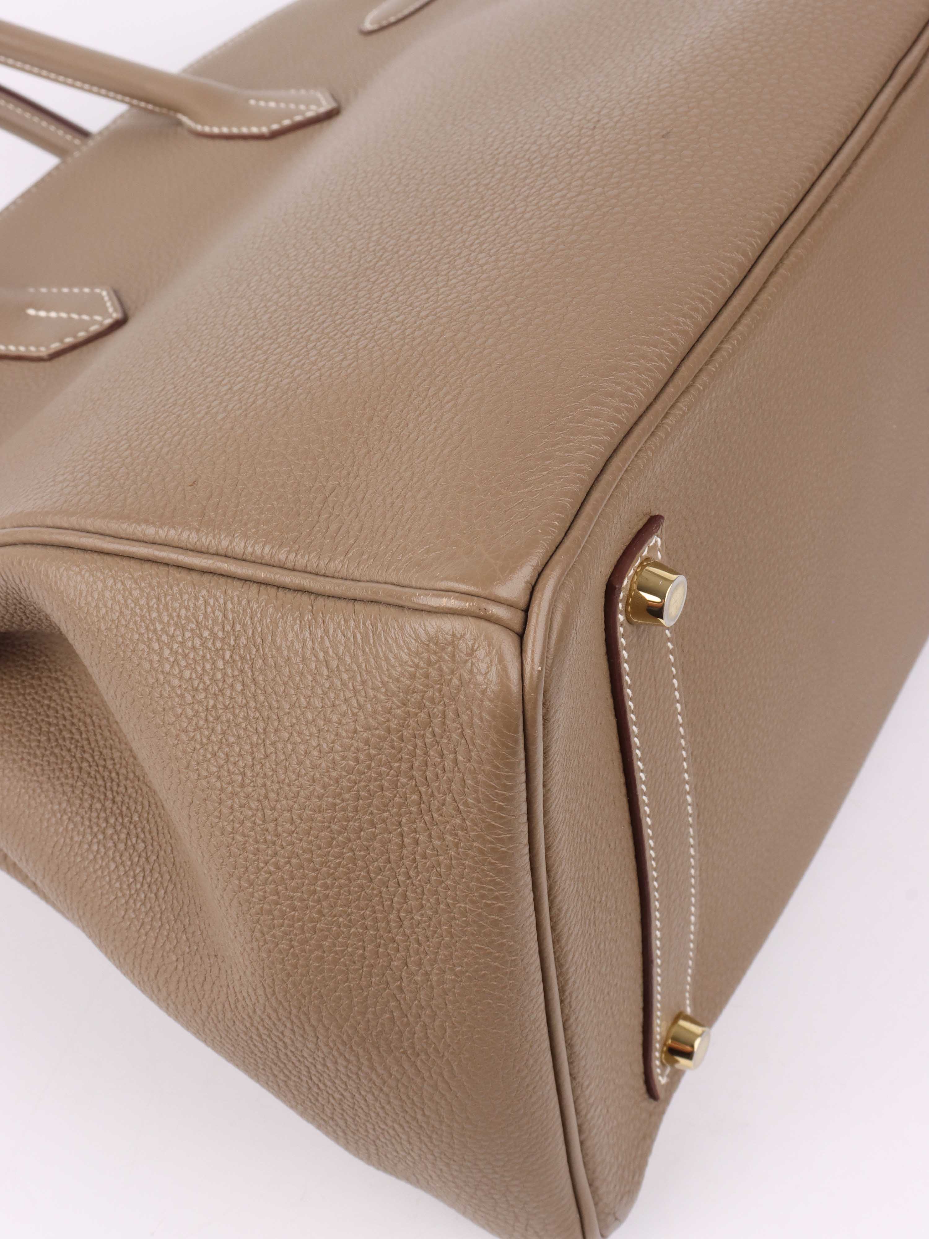 Hermes Etoupe Birkin 35 in Togo Leather GHW.