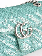 Gucci Mini Marmont Mint Green Sequin Shoulder Bag