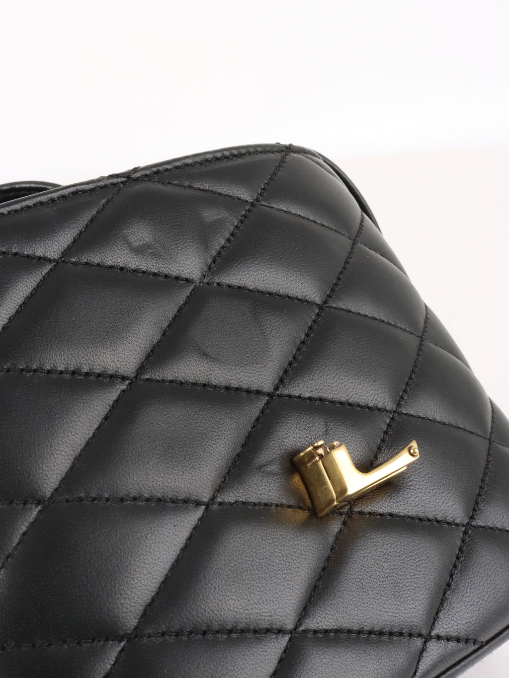 Saint Laurent  Black Quilted Lambskin June Box Shoulder Bag.