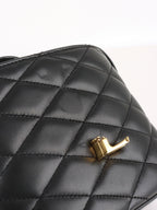 Saint Laurent  Black Quilted Lambskin June Box Shoulder Bag.