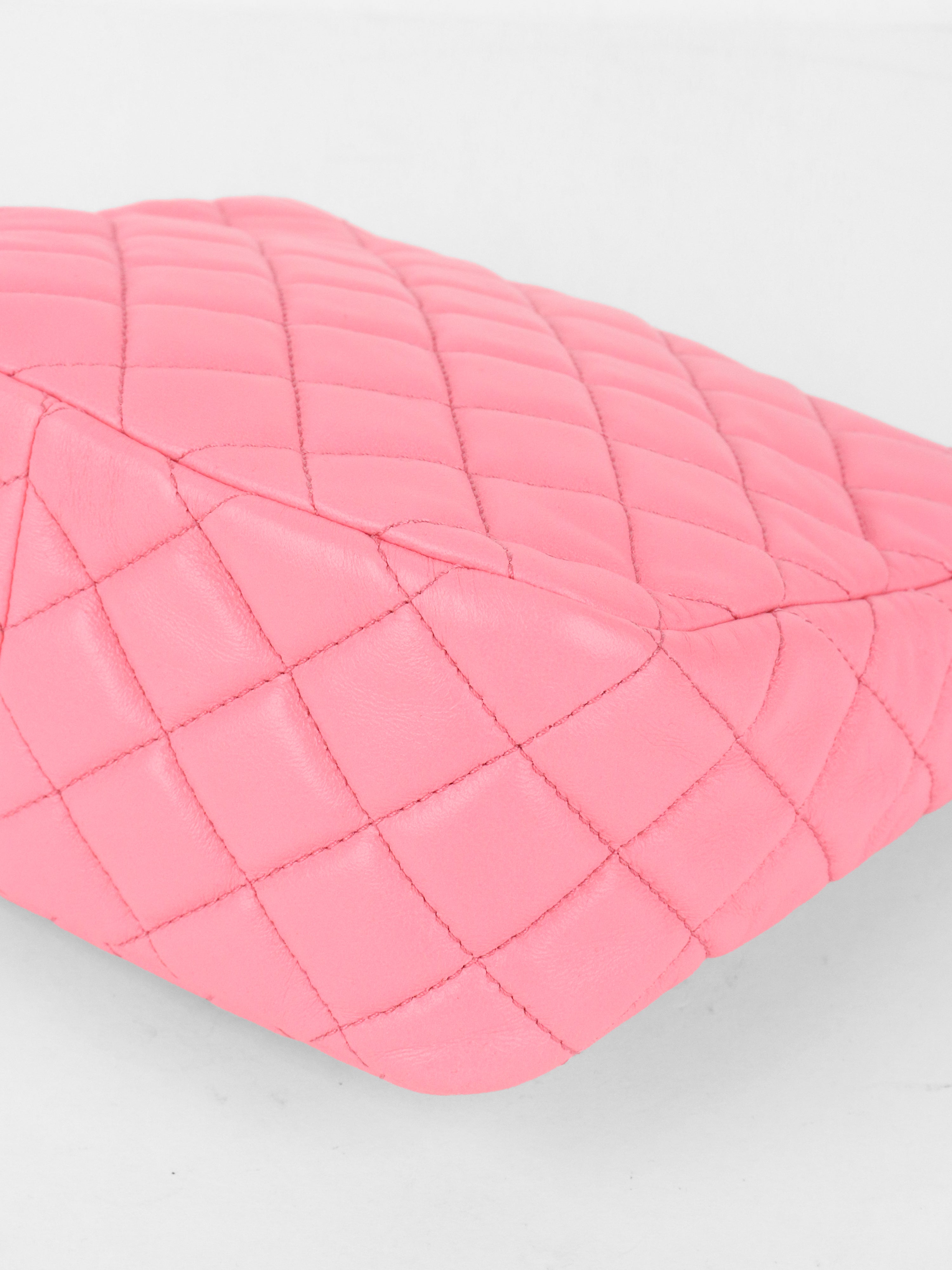 Chanel Pink Lambskin Hobo Chain Bag