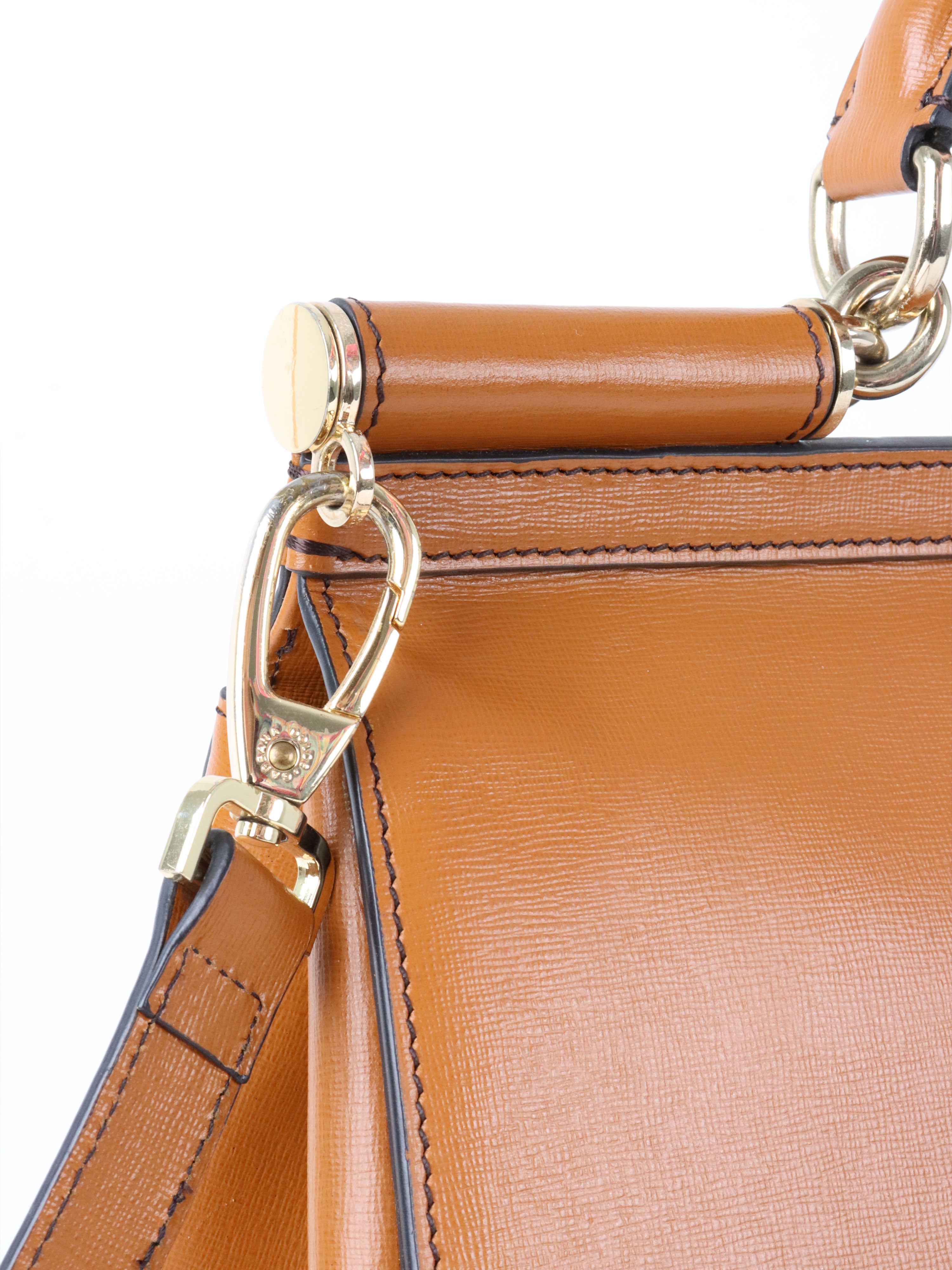 Dolce & Gabbana Caramel Brown Sicily Tote Bag.