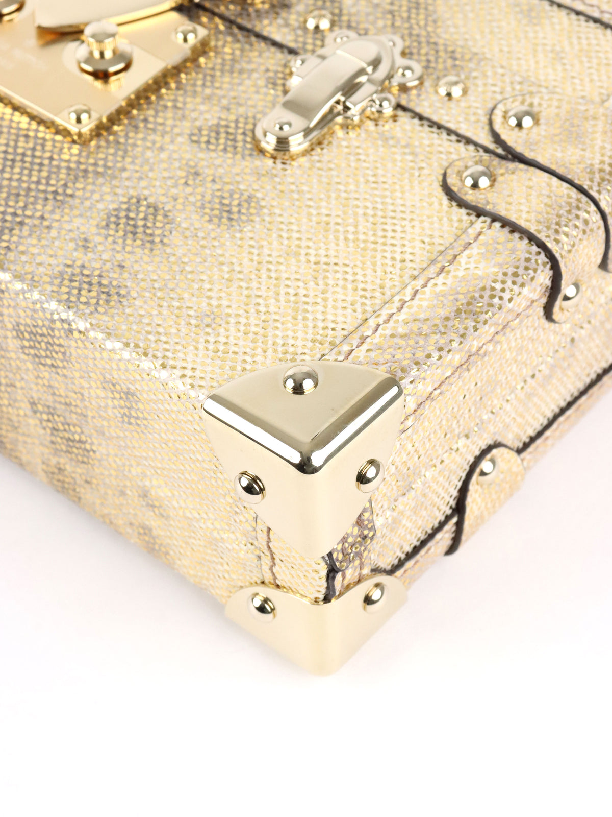 Louis Vuitton Metallic Gold Lizard Petite Malle