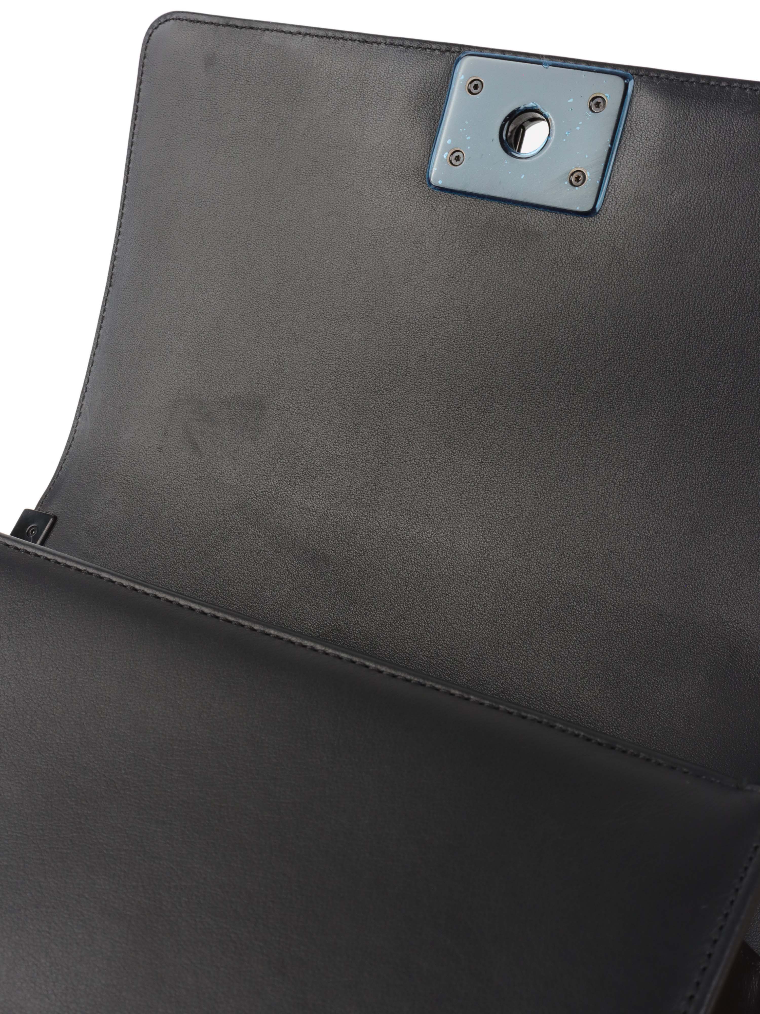 Chanel So Black Medium Lambskin Boy Bag.