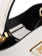Prada Small Saffiano White Panier Bag.