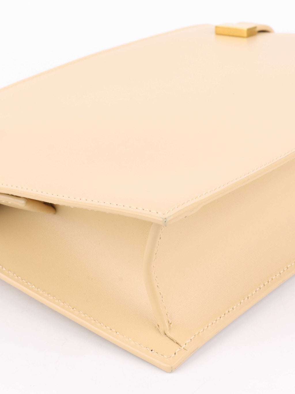 Saint Laurent Beige Manhattan Zip Chain Bag.