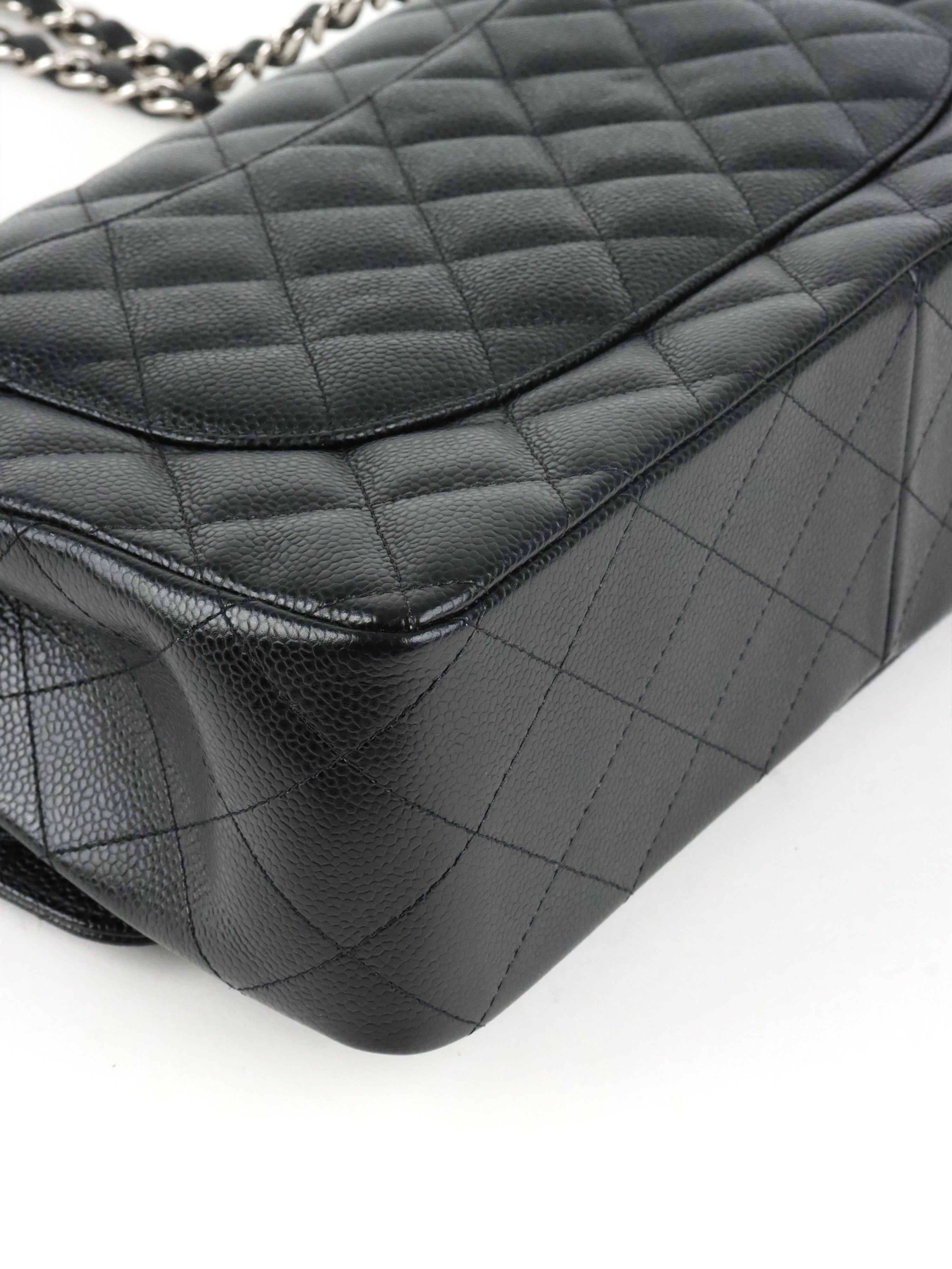 Chanel Black Caviar Jumbo Classic Flap SHW