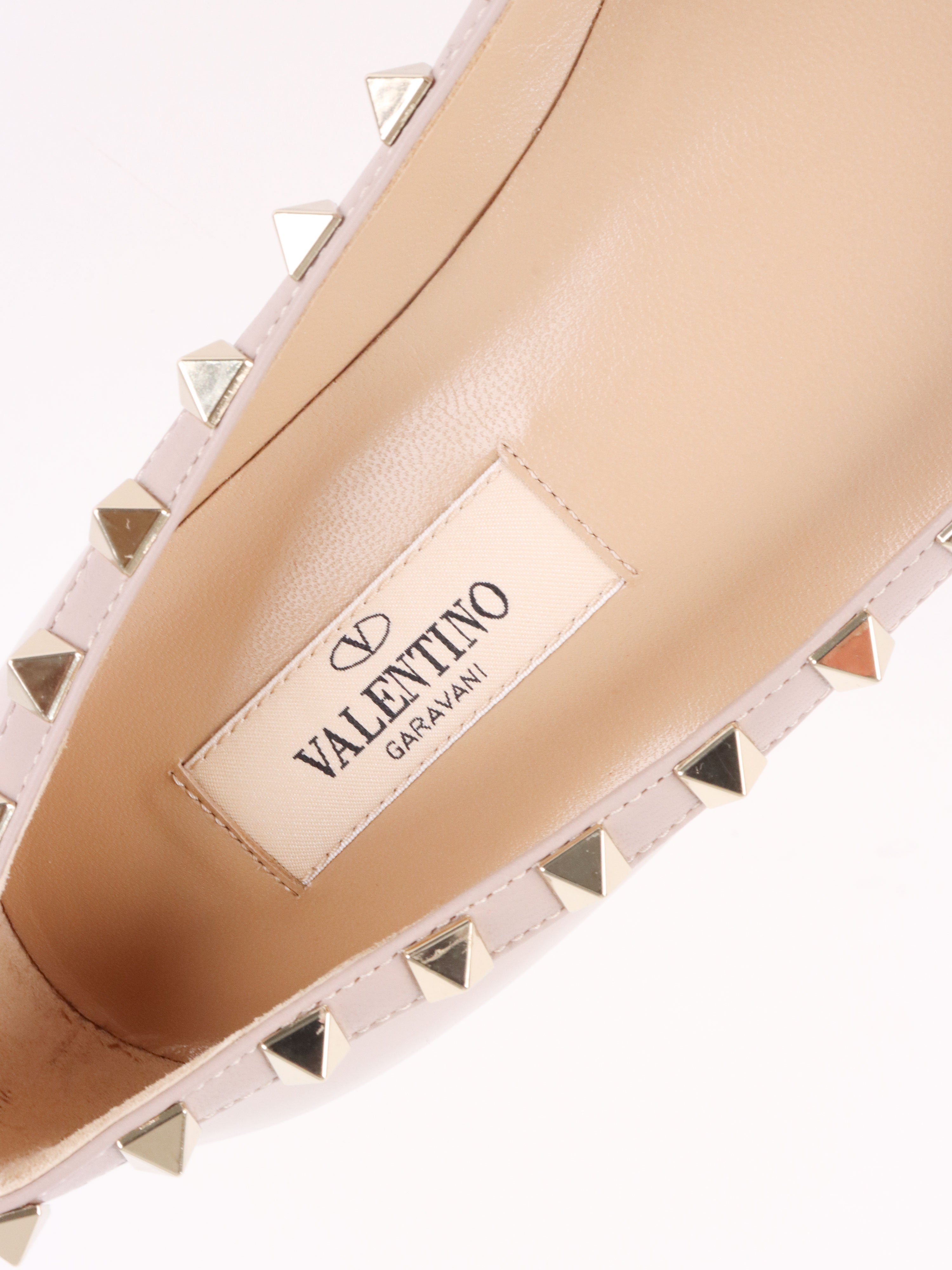 Valentino Poudre Patent Rockstud Leather Ballet Flats