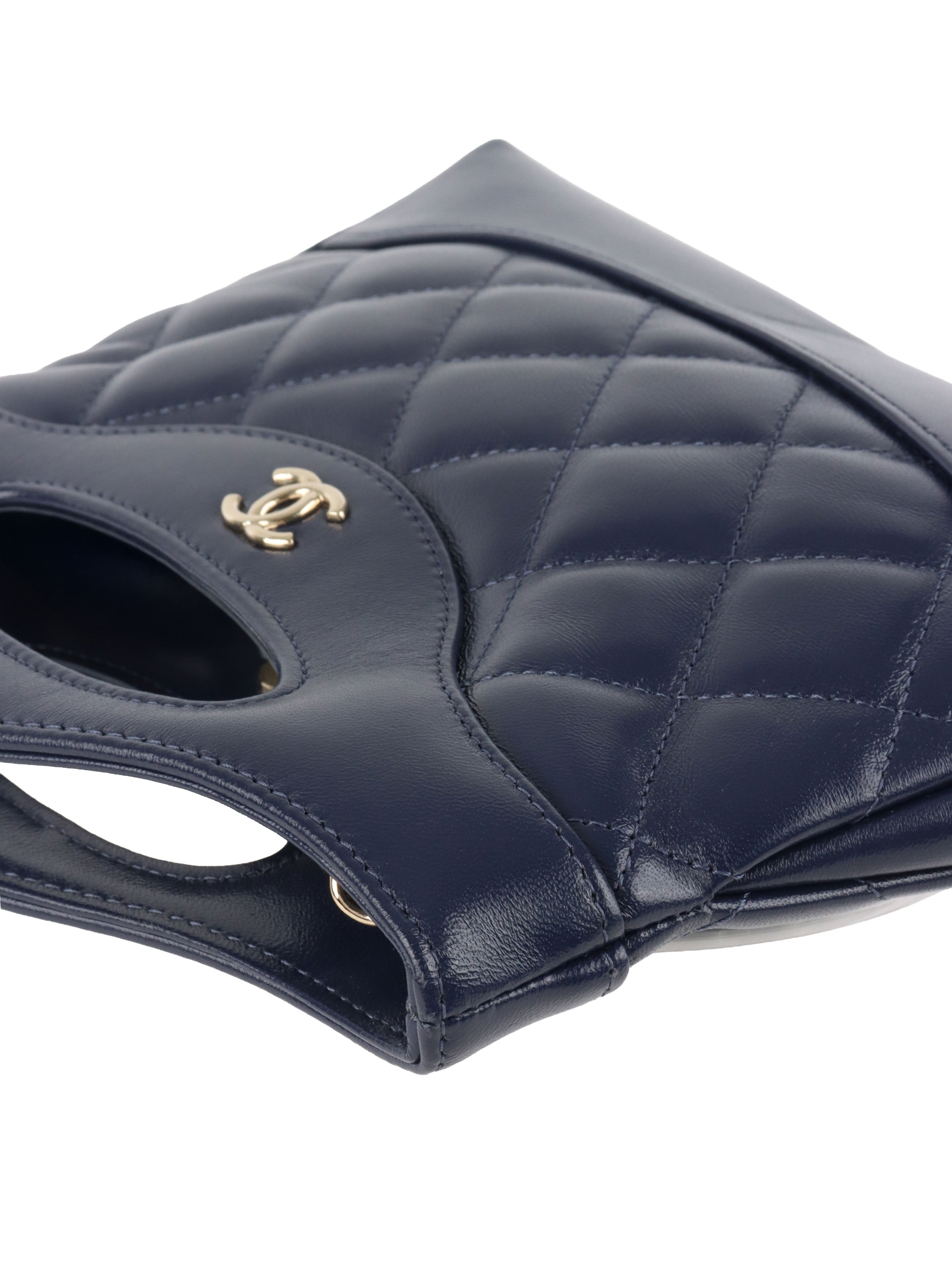 Chanel Nano 31 Navy Quilted Lambskin Bag LGHW.