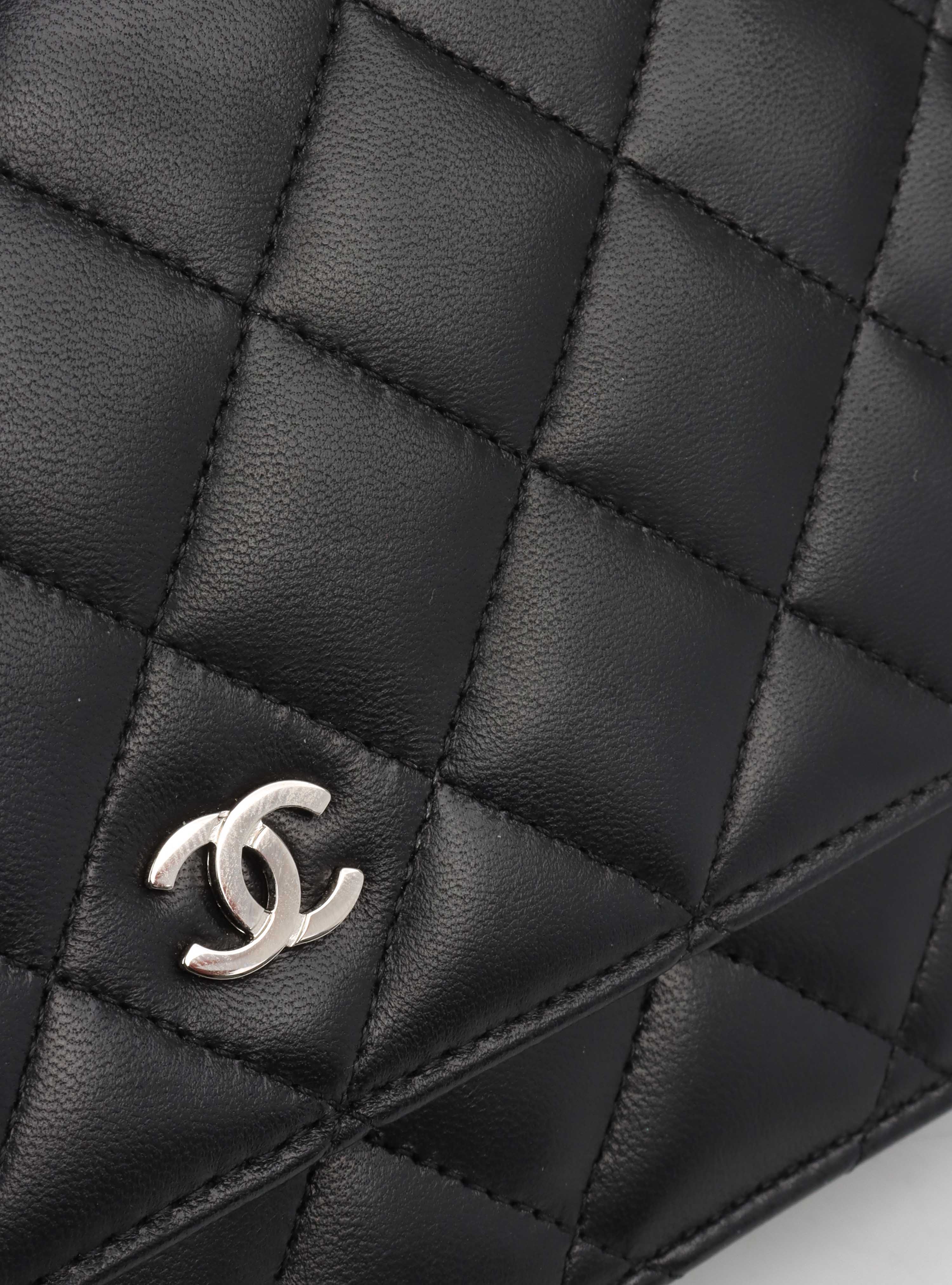 Chanel Black Lambskin Wallet on Chain SHW.