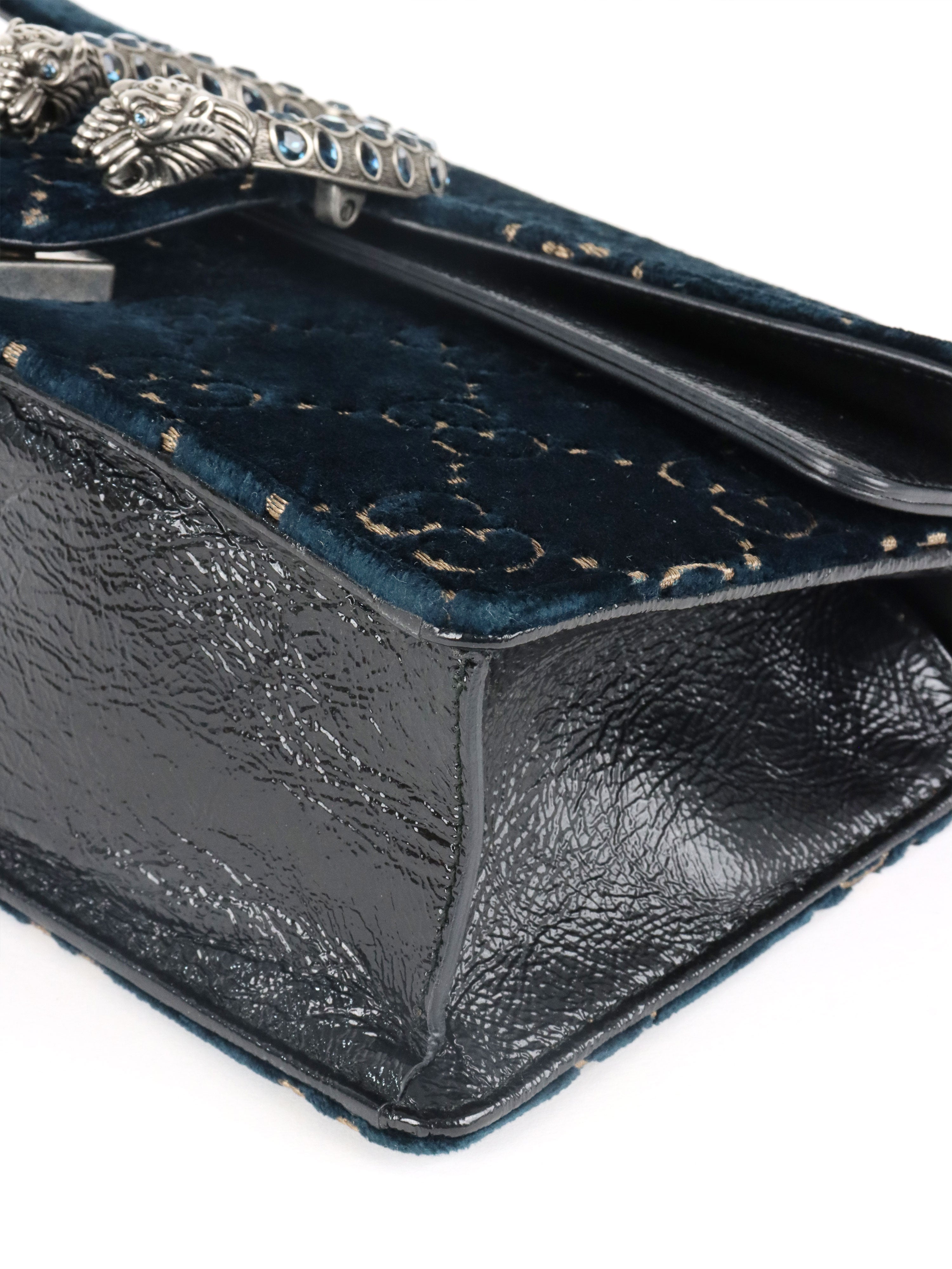Gucci Small Blue Velvet Dionysus GG Bag