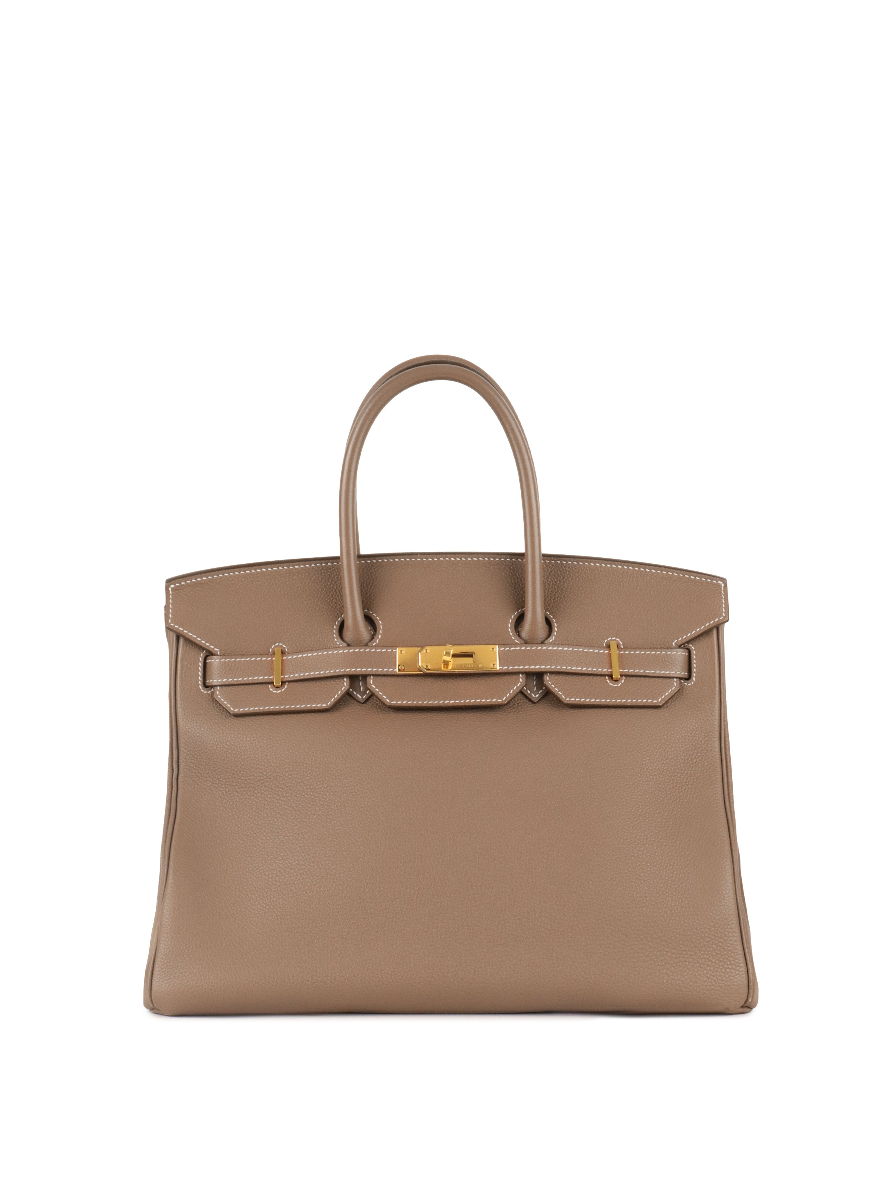Hermes Etoupe Birkin 35 in Togo Leather GHW.