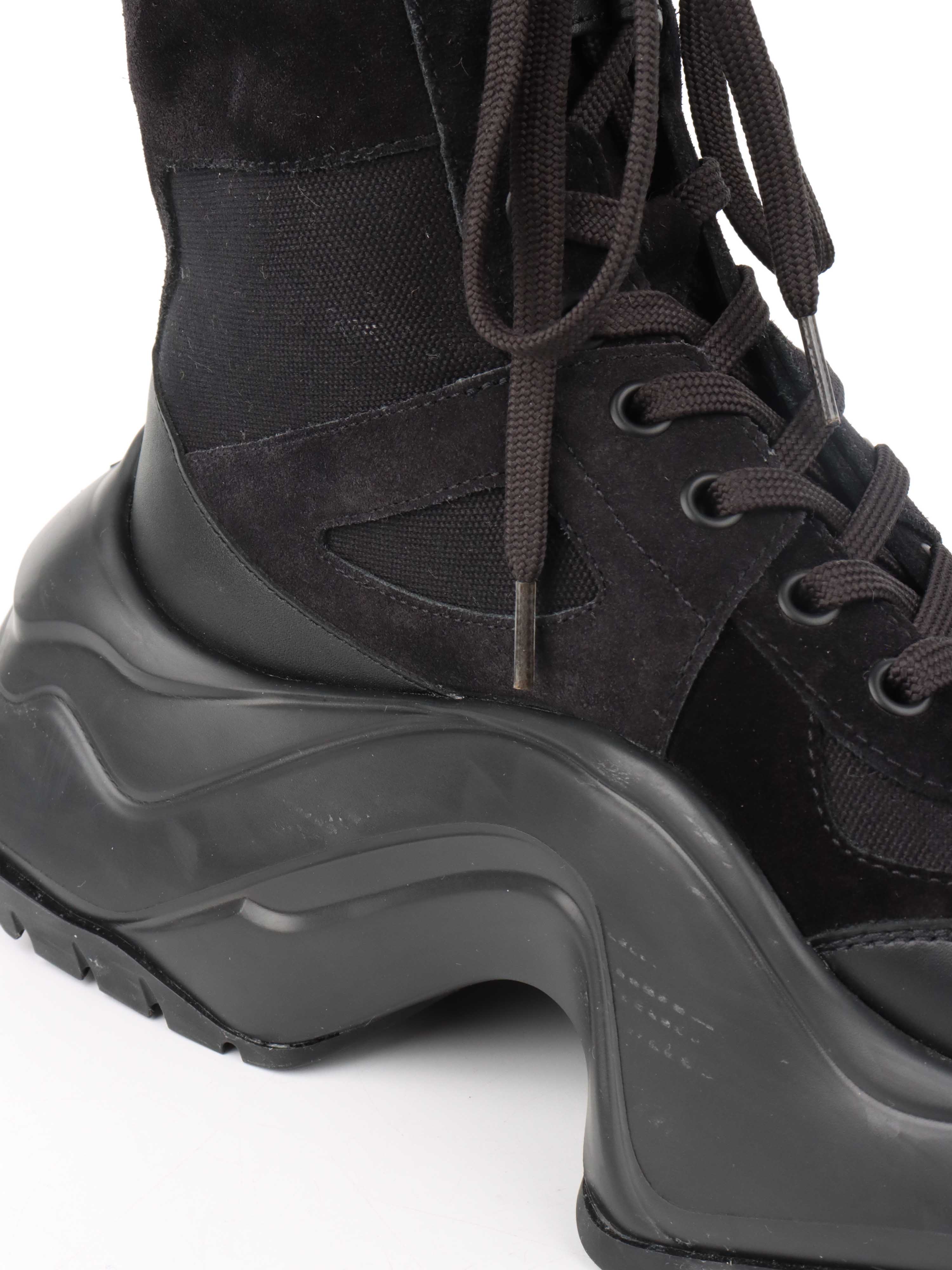 Louis Vuitton Black Mesh and Suede Archlight Ankle Boots.