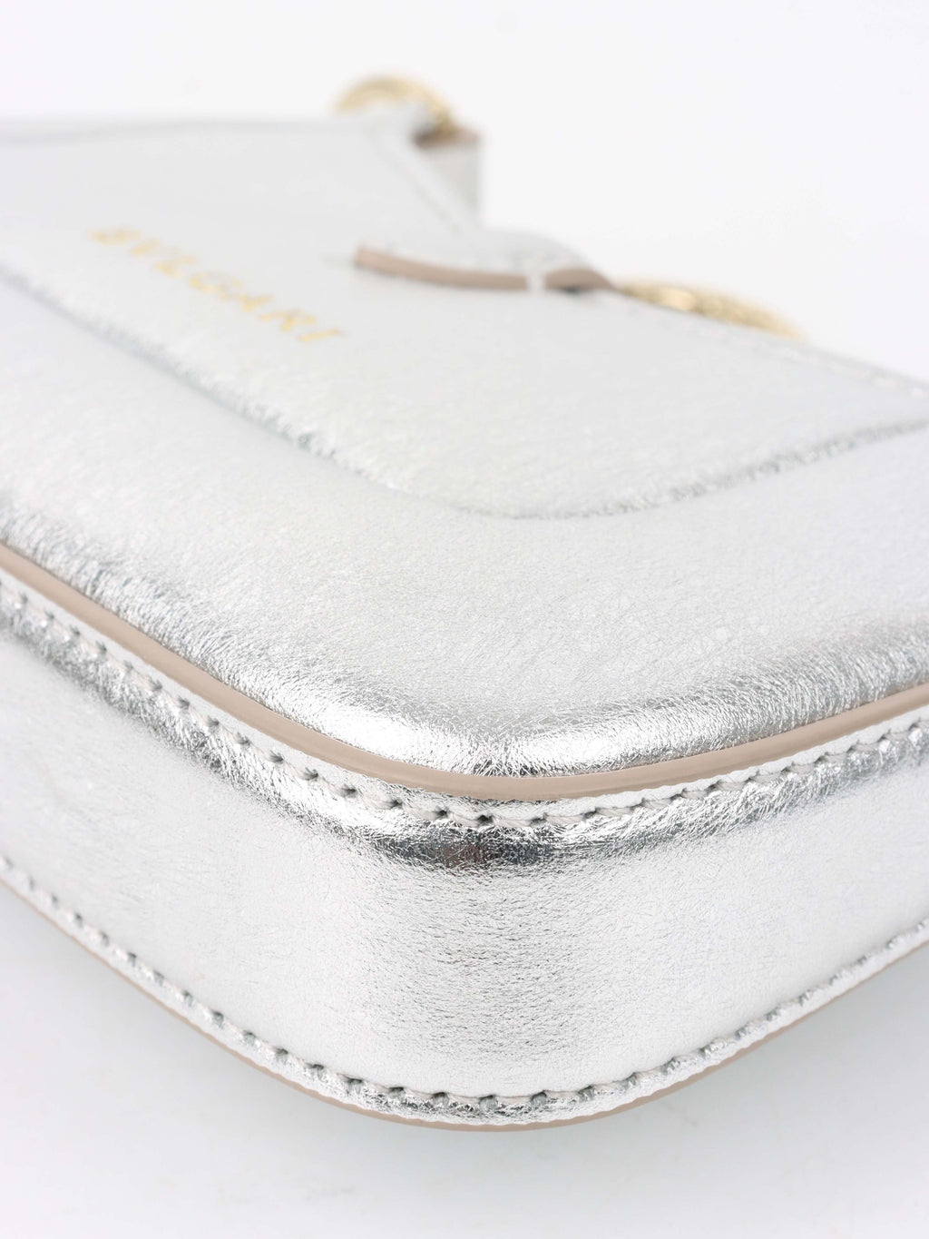 Bvlgari Metallic Silver mini Serpenti Shoulder Bag.