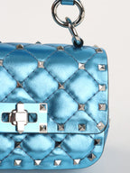 Valentino Blue Electric Cerulean Rockstud Spike Micro Bag