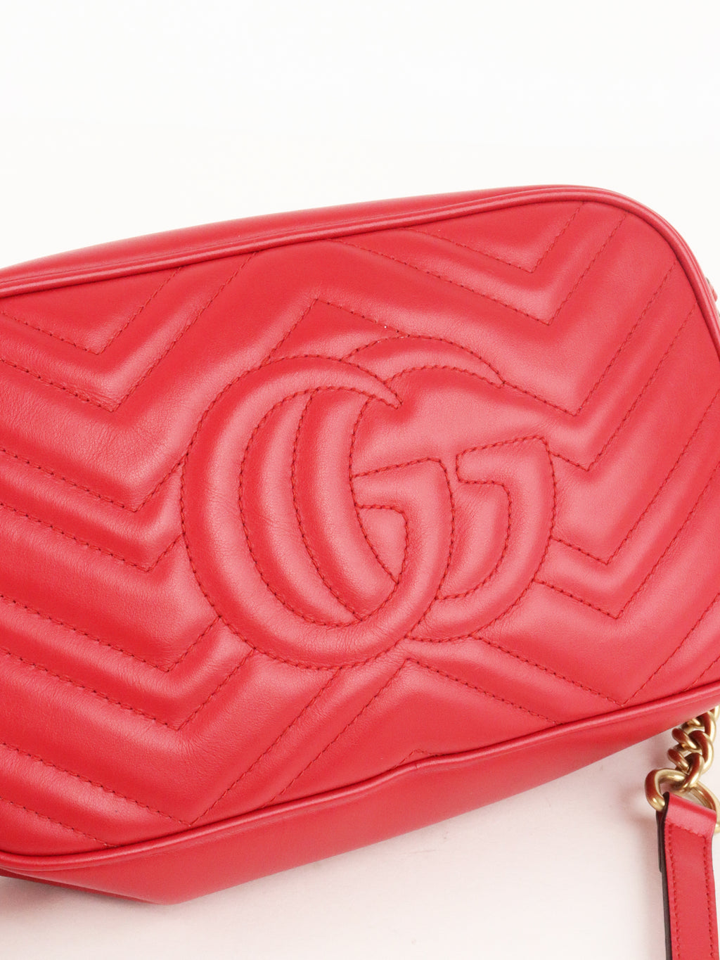 Gucci Red GG Marmont Small Camera Bag