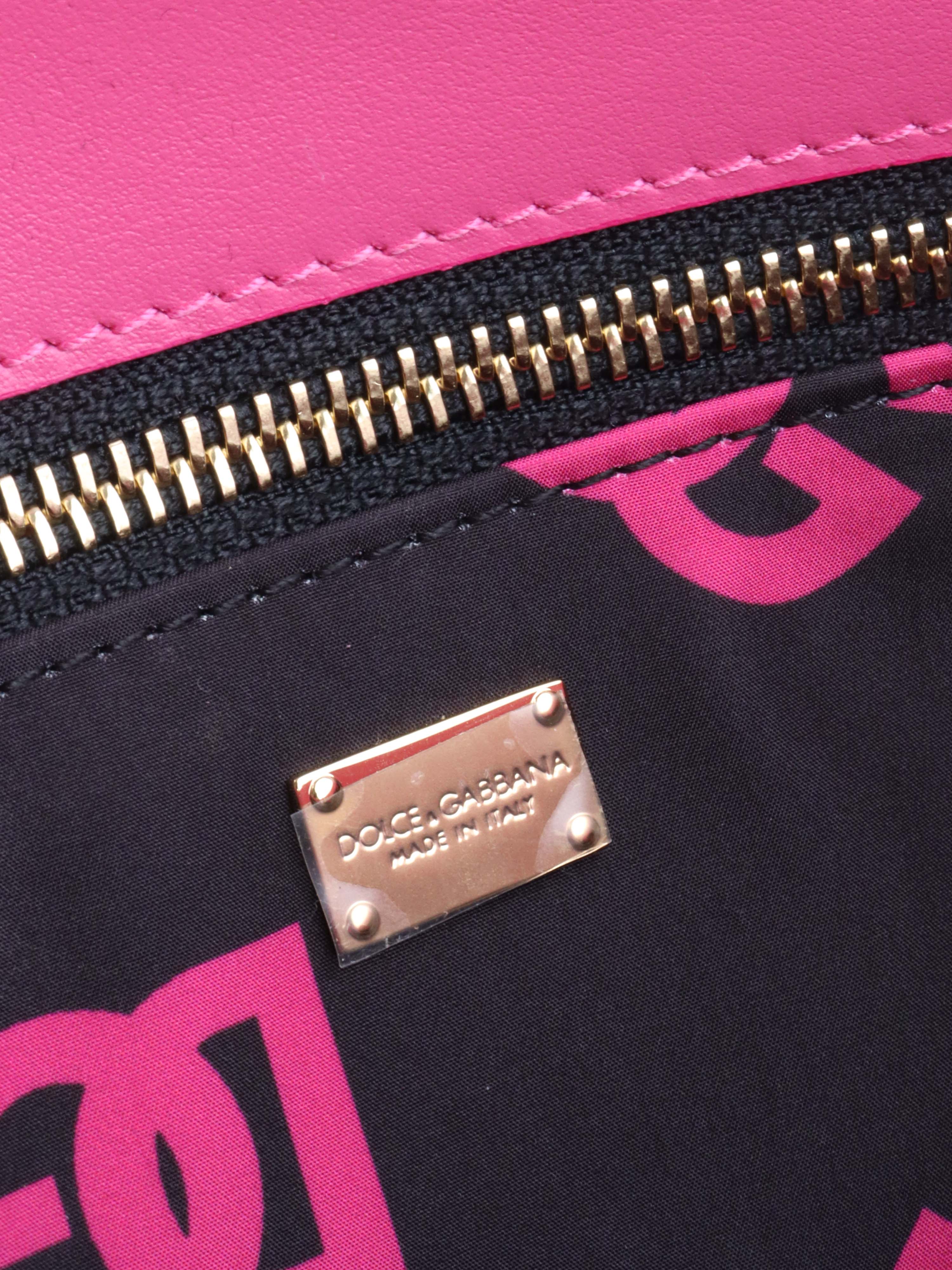 Dolce & Gabbana Pink Lilac Small Shopper Logo Bag