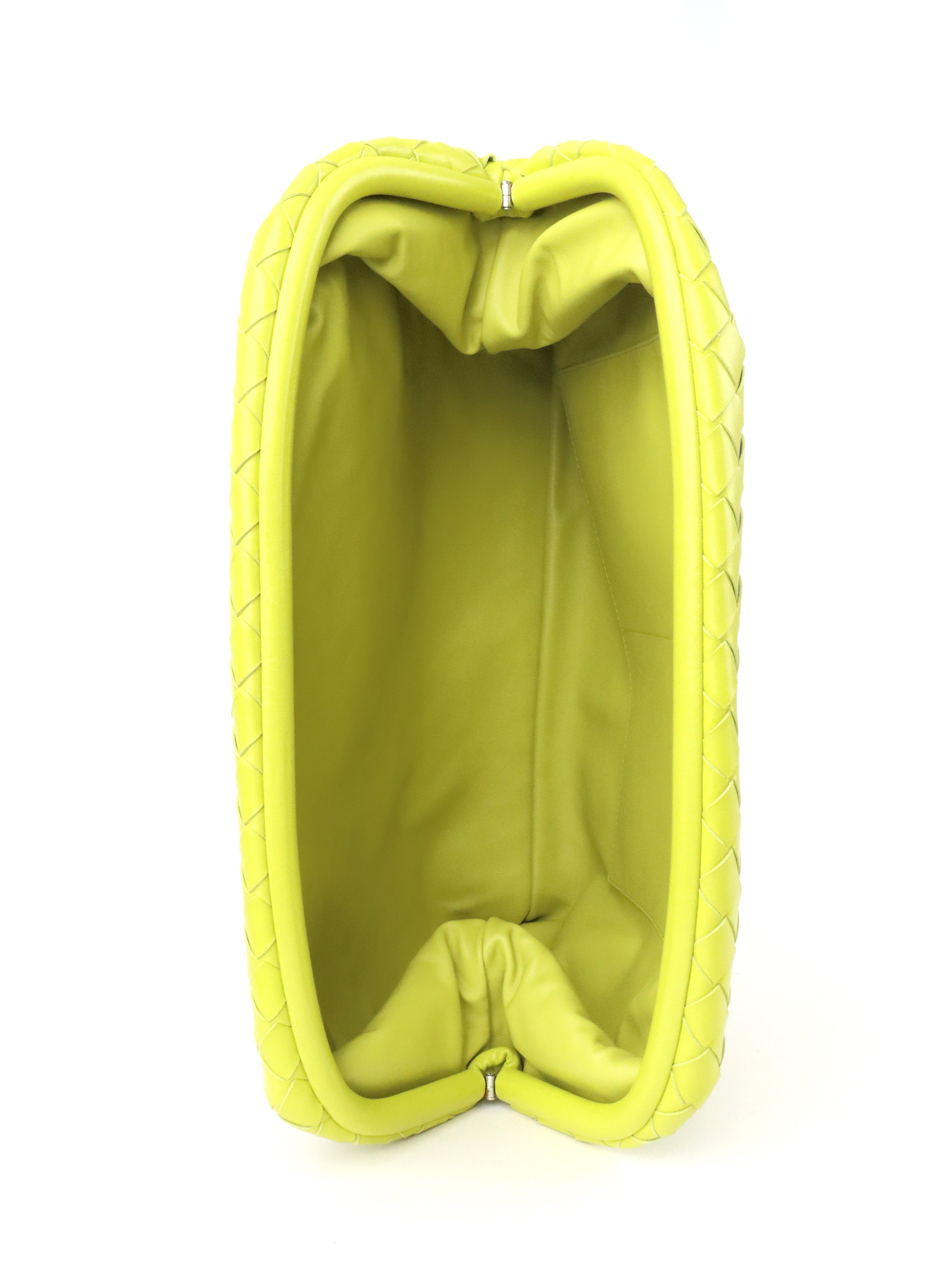 Bottega Veneta Green Kiwi Intrecciato Clutch