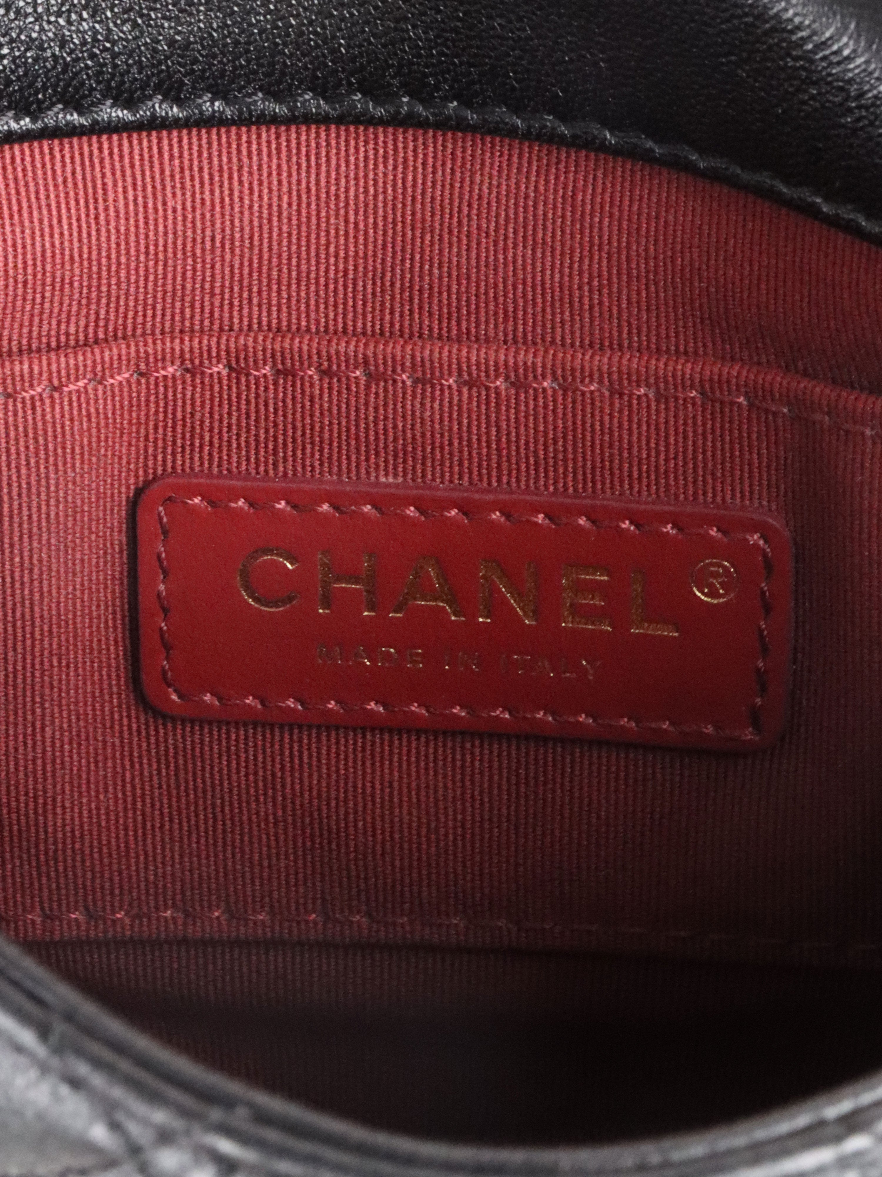 Chanel 21B Black Lambskin Quilted Mini Square Flap Bag GHW