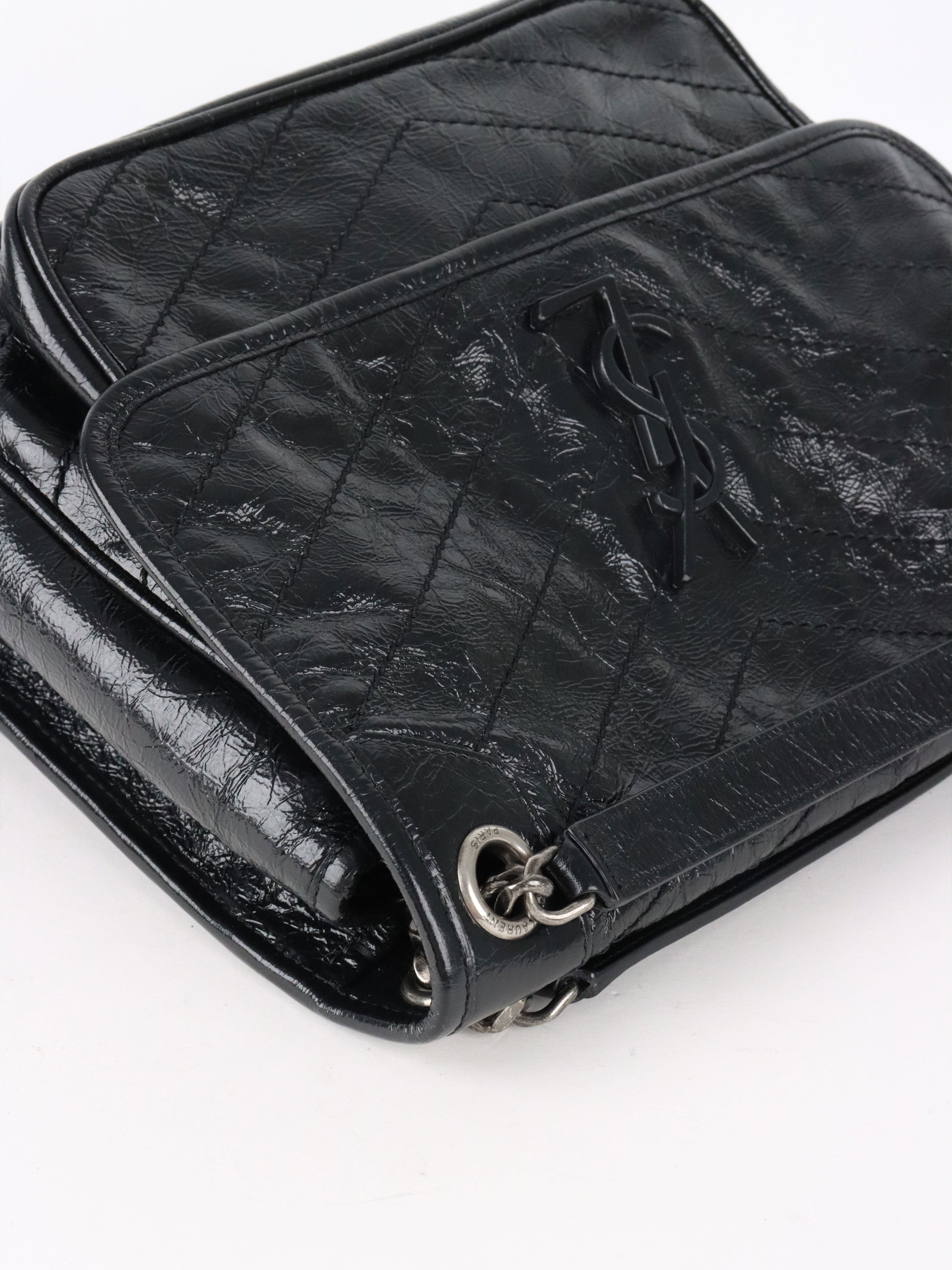 Saint Laurent Black Vintage Leather Medium Nikki Bag