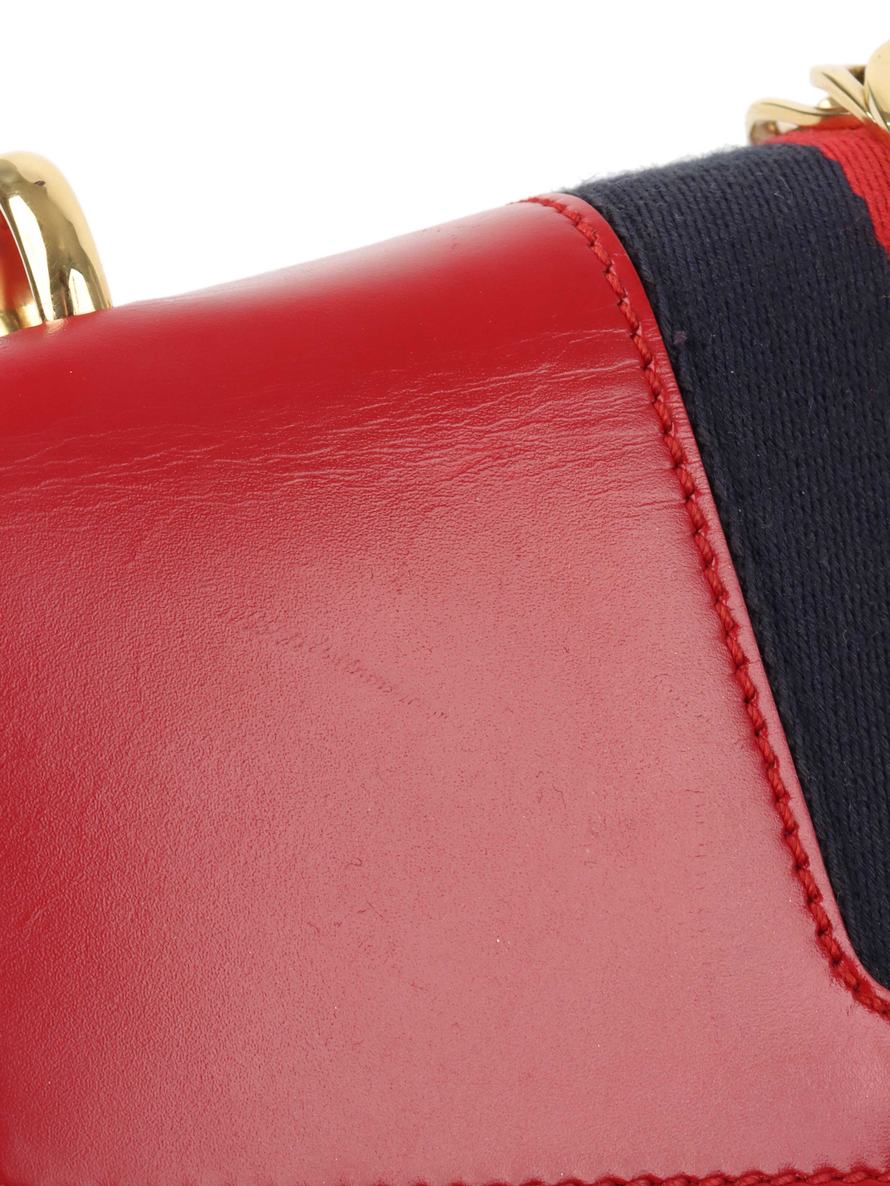 Gucci Red Medium Sylvie Bag.