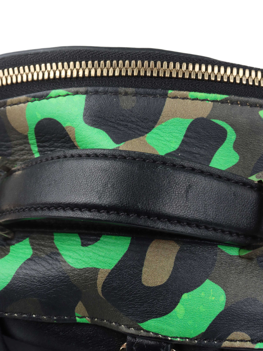 Versace Black and Green Medusa Backpack.