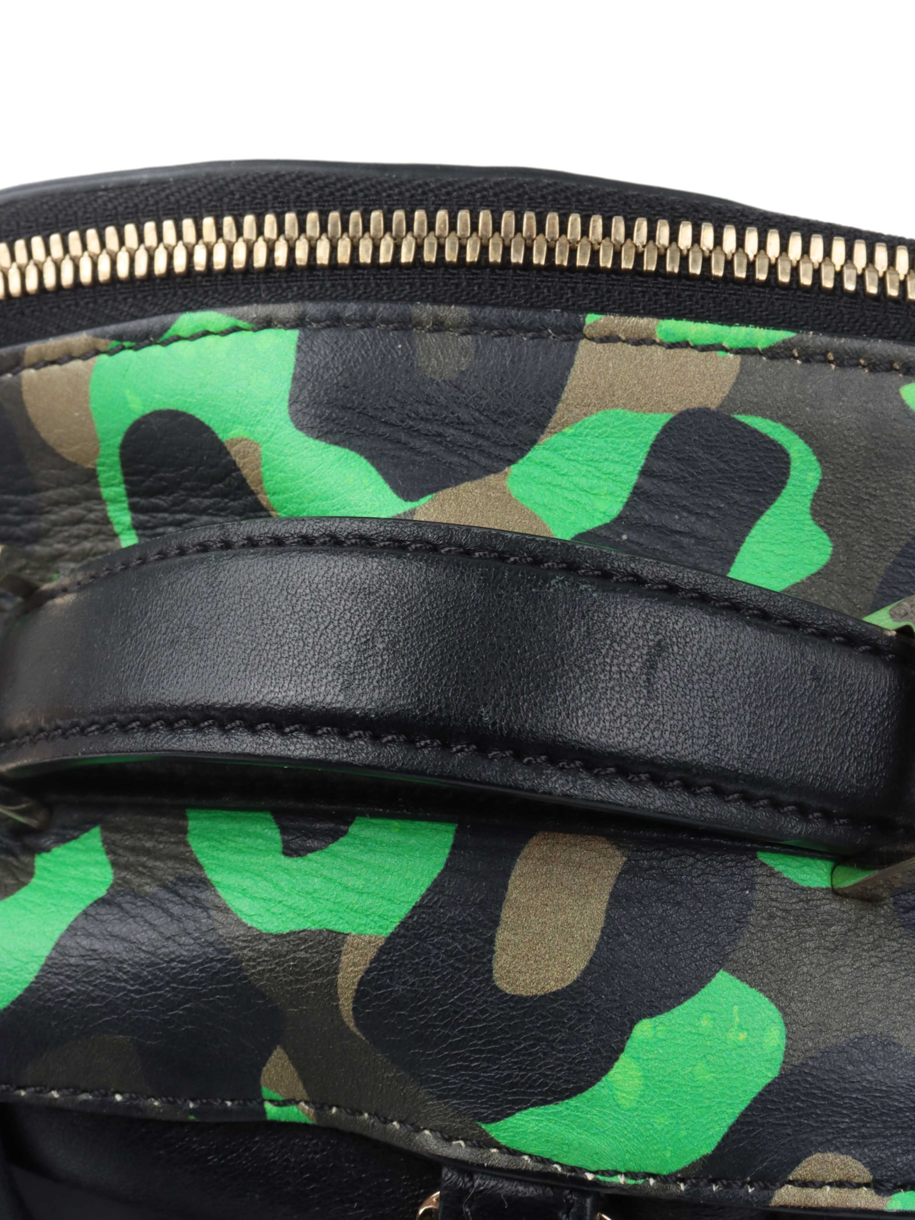 Versace Black and Green Medusa Backpack