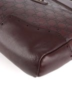 Gucci Vintage Medium Burgundy Guccissima Punch Top Handle Tote