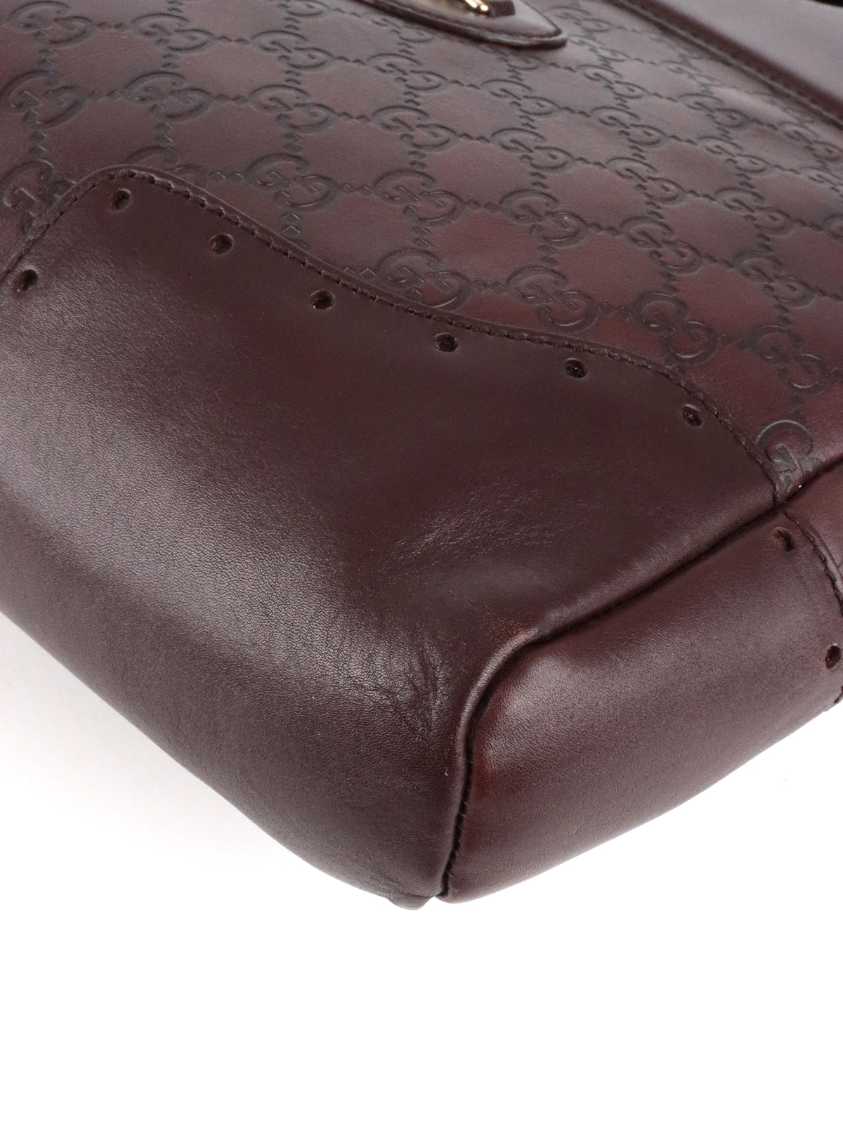 Gucci Vintage Medium Burgundy Guccissima Punch Top Handle Tote