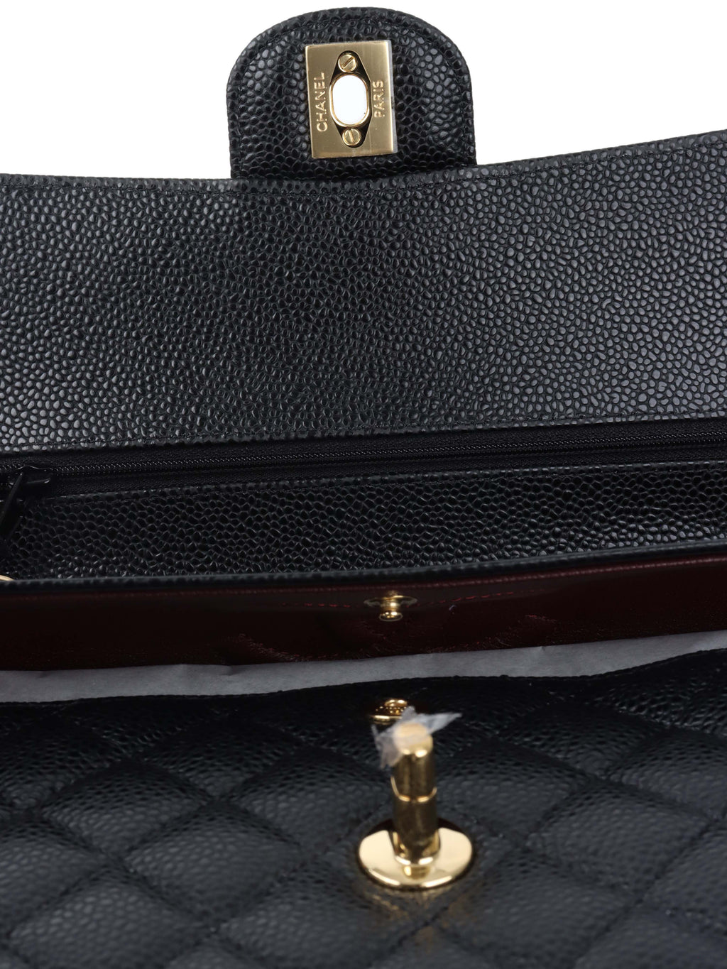 Chanel Black Medium Caviar Classic Flap GHW.