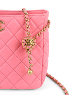 Chanel Pink Lambskin Hobo Chain Bag