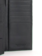 Bottega Veneta Black & Green Long Flap Cassette Wallet