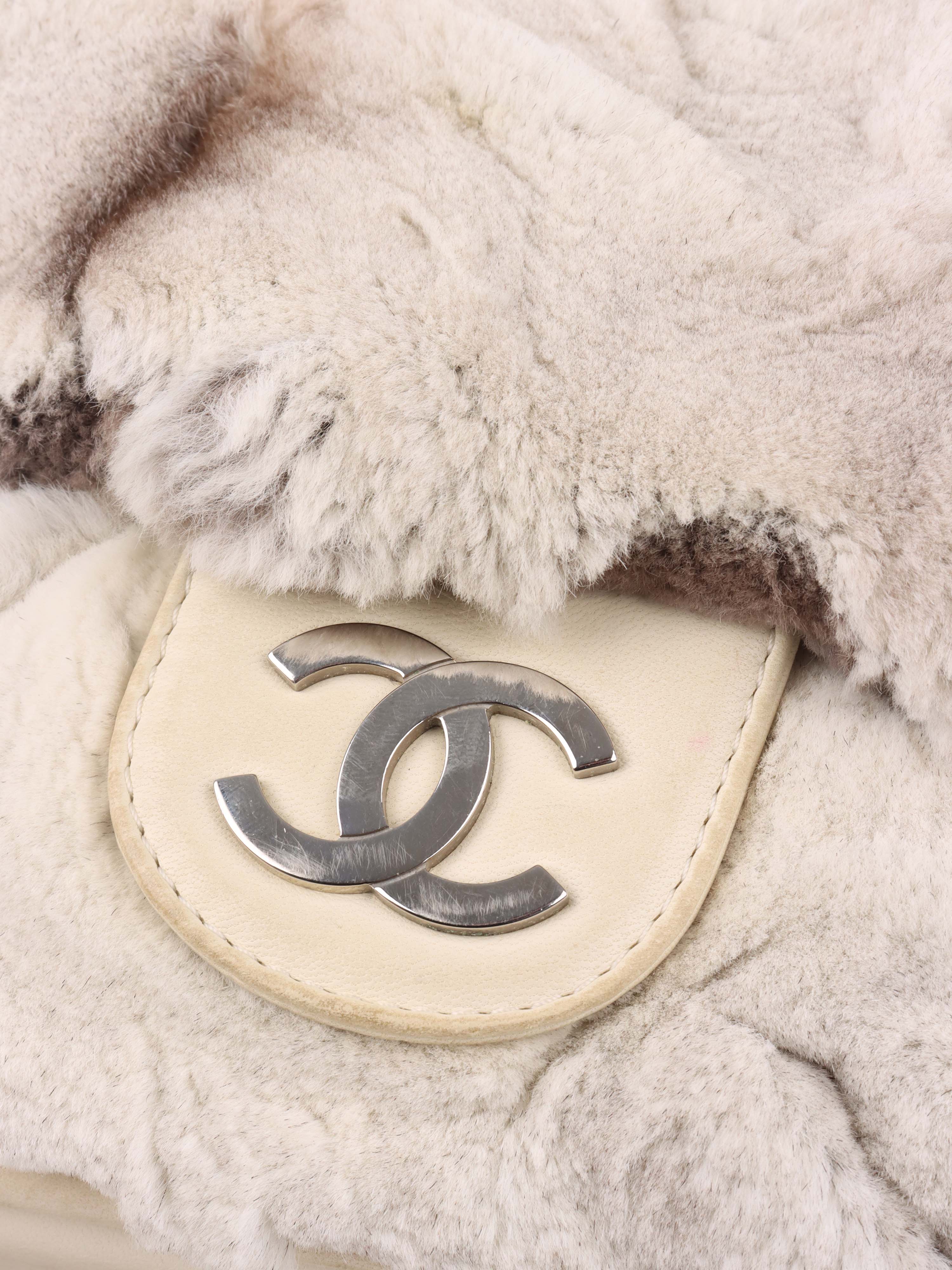 Chanel Vintage Rabbit Fur Classic Flap SHW
