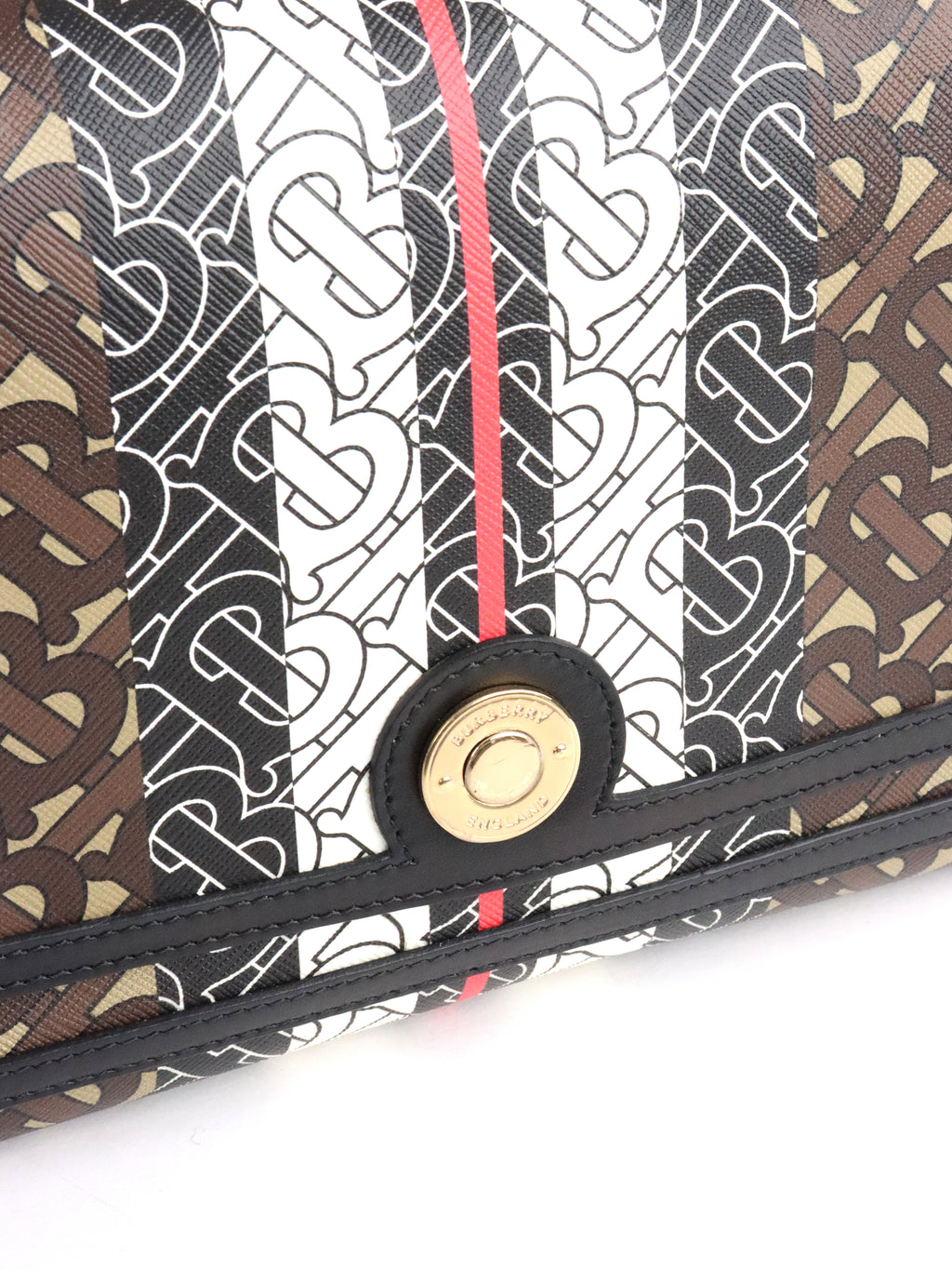 Burberry Monogram Stripe E-Canvas Note Crossbody Bag