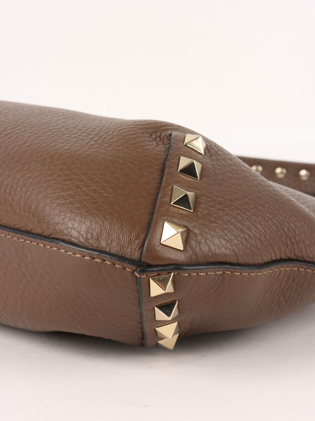 Valentino Brown Rockstud Hobo Bag