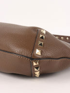Valentino Brown Rockstud Hobo Bag