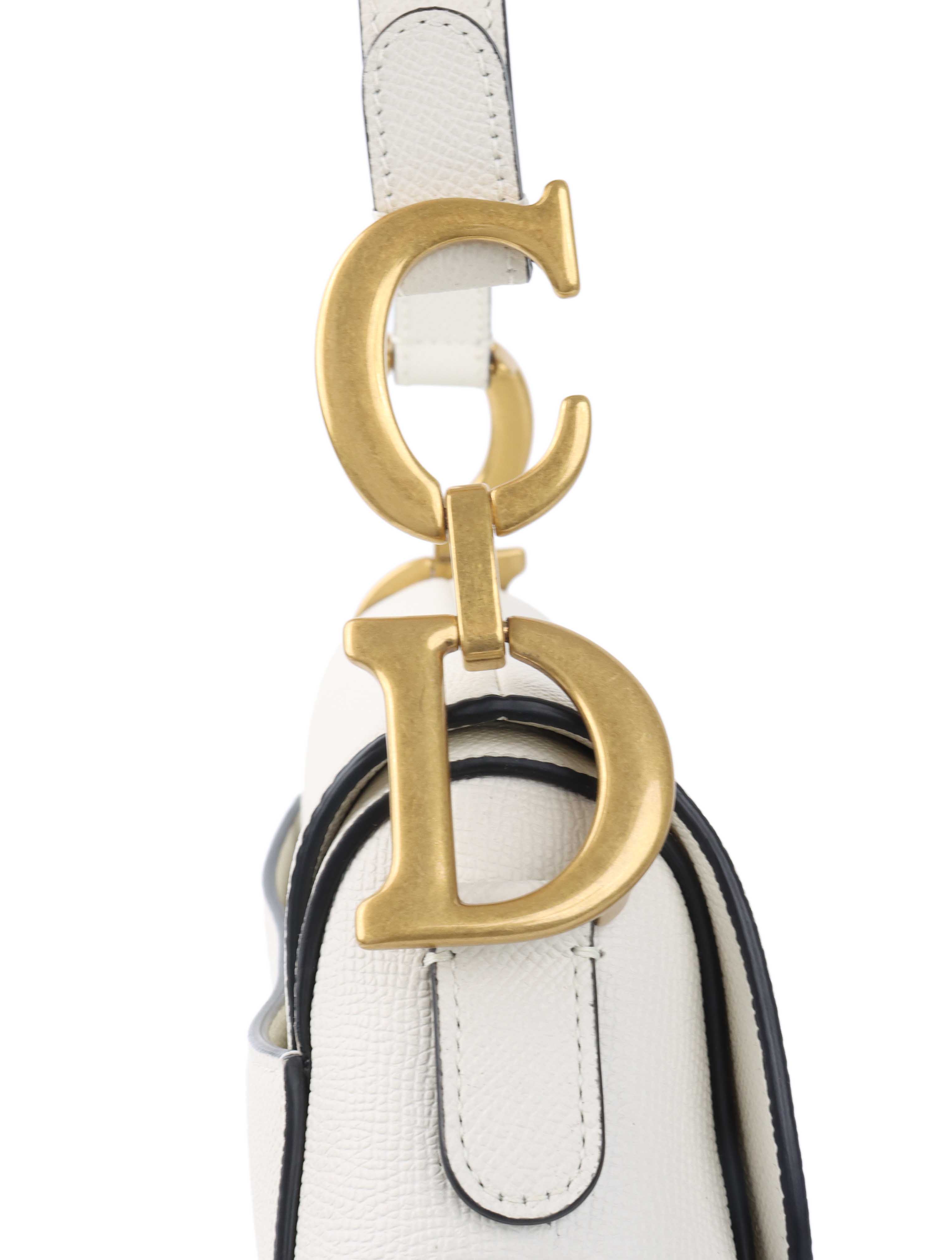 Dior White Saddle Bag.