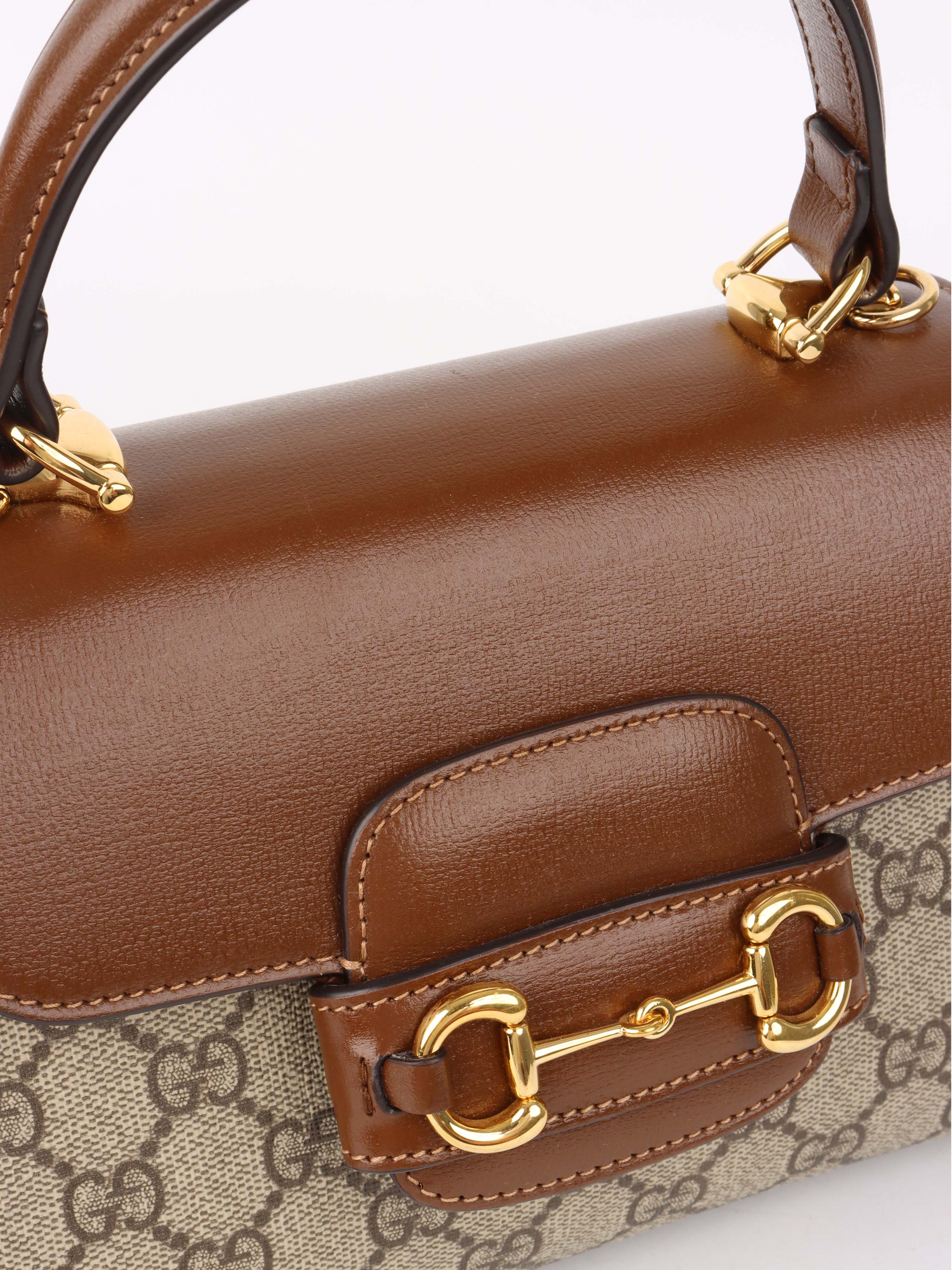 Gucci GG Supreme Horsebit 1955 Top Handle Bag