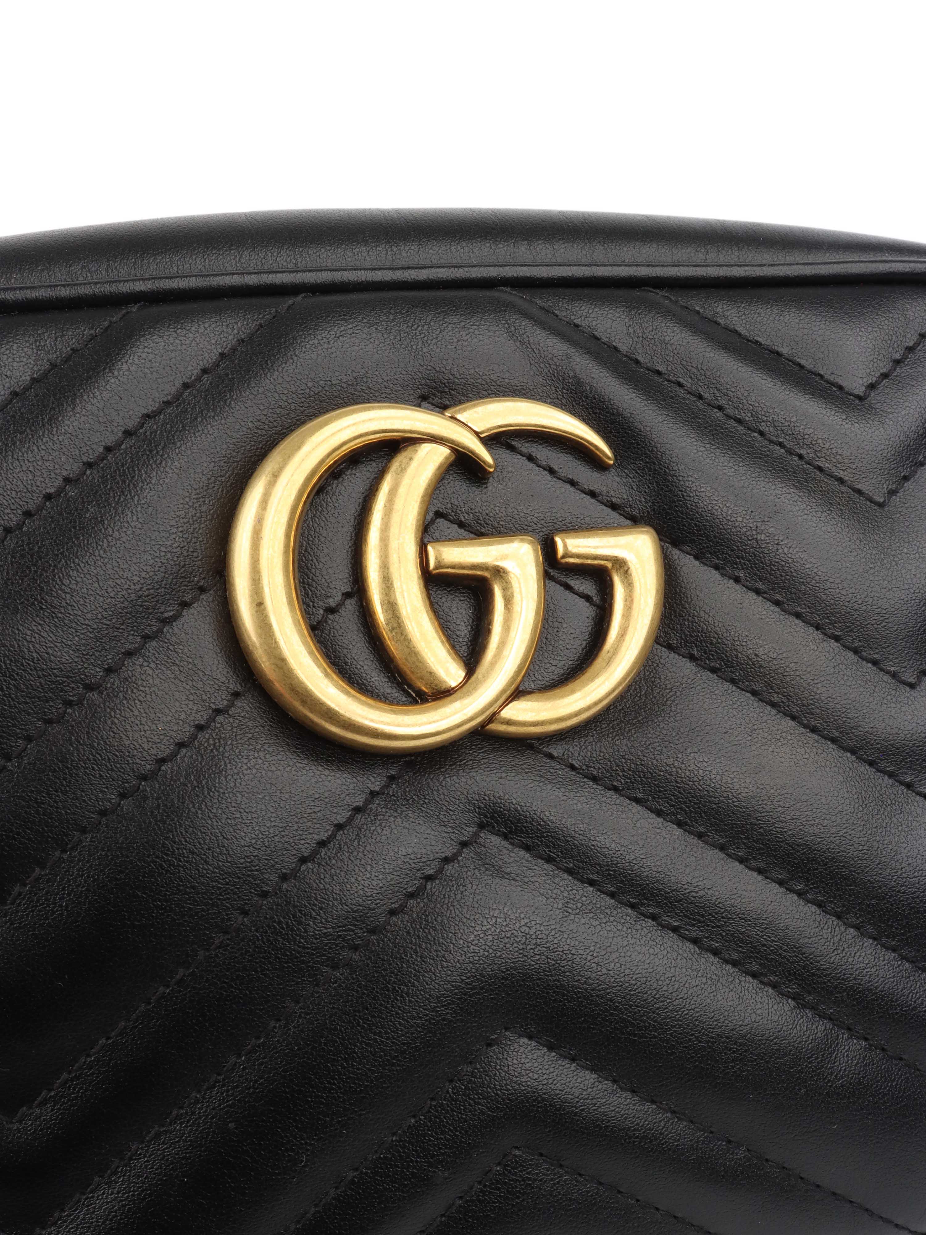 Gucci Small Black Marmont Camera Bag.