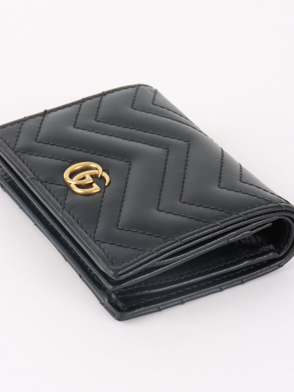 Gucci Black GG Marmont Card Case Wallet