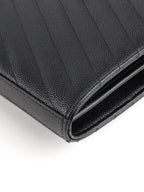 Saint Laurent Black Cassandre Envelope Chain Wallet
