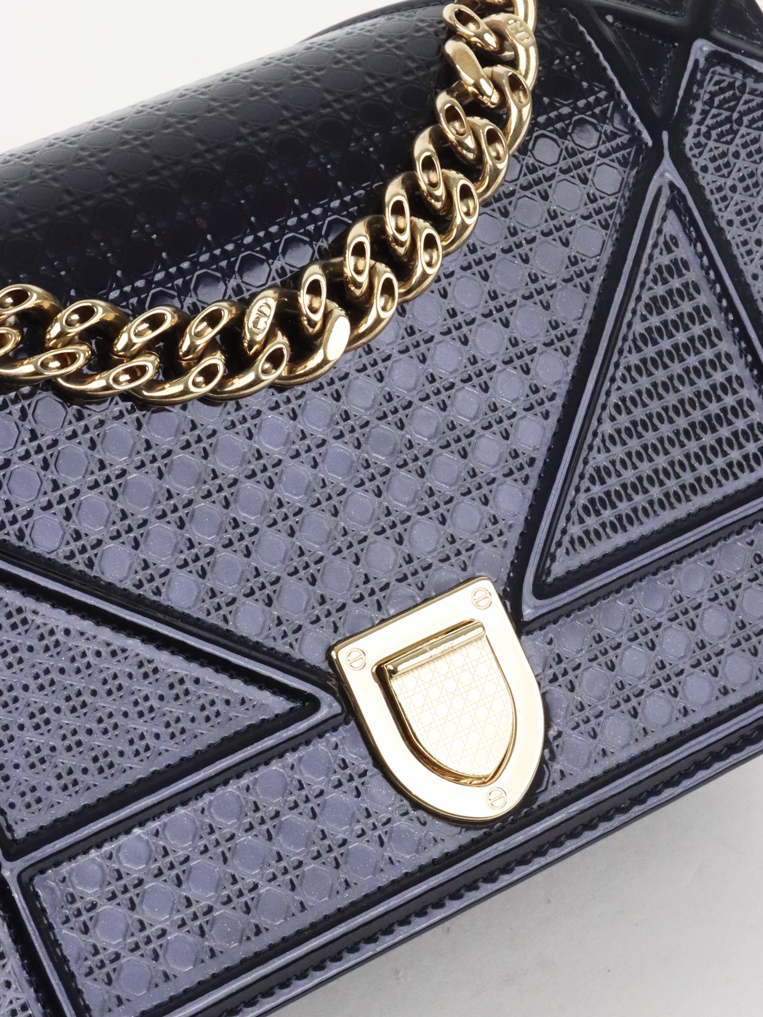 Dior Small Metallic Navy Diorama Bag LGHW