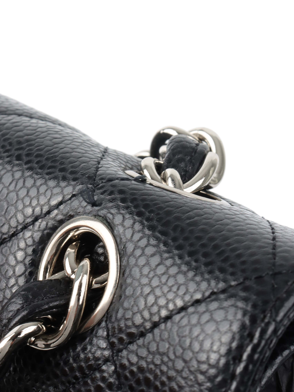 Chanel Black Caviar Maxi Double Classic Flap SHW.